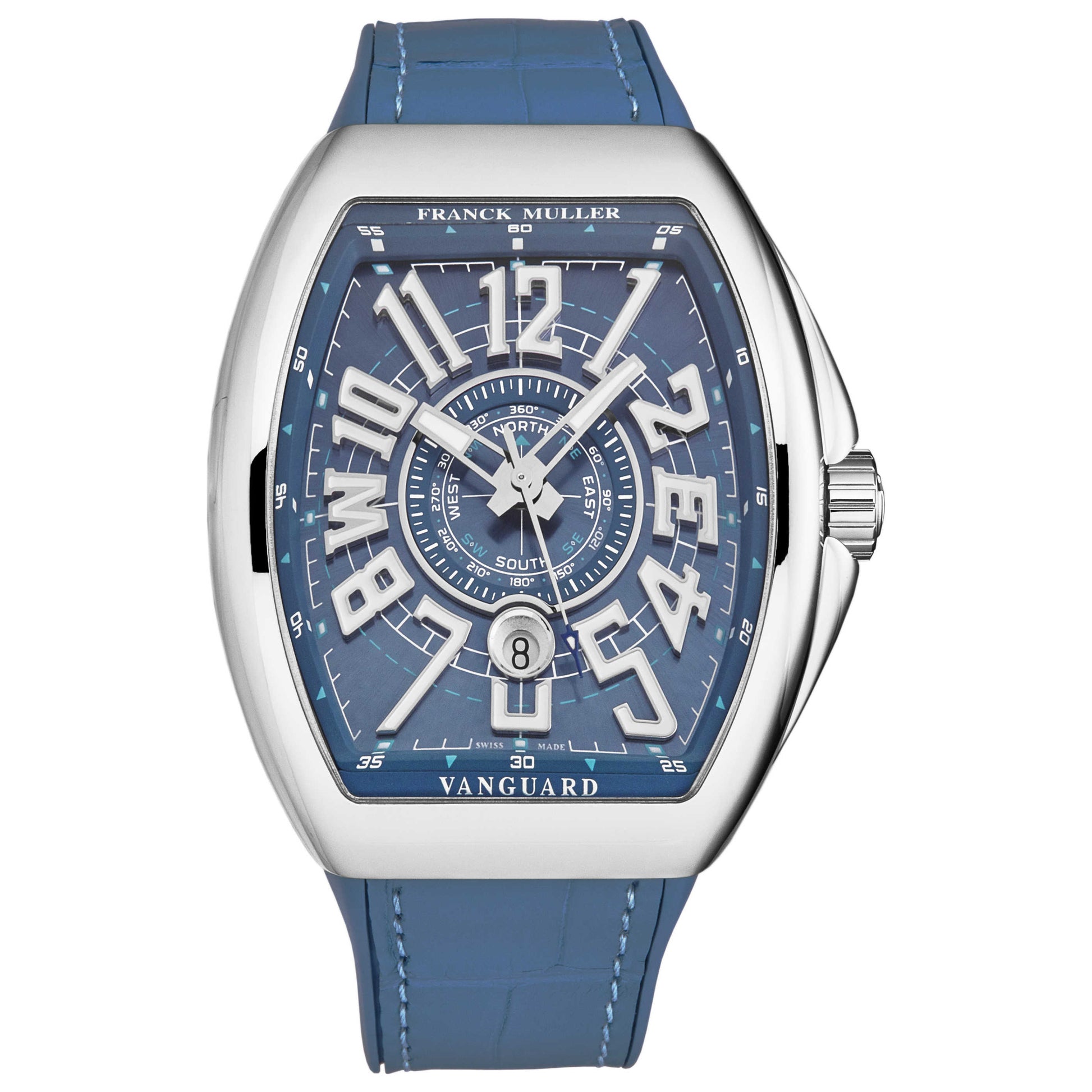Front view of Franck Muller Vanguard Mariner Men's Automatic Watch 45SCYACTMARNEBU