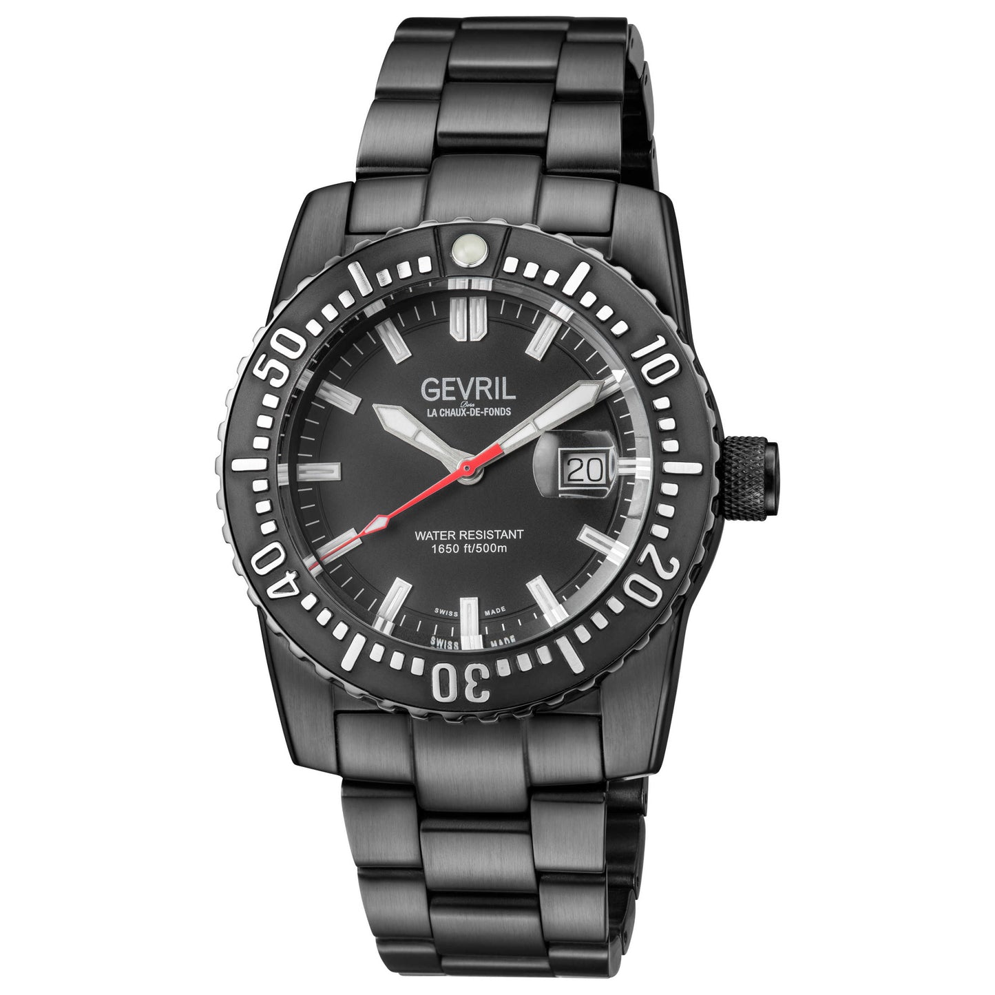 Front view of Gevril Canal St Divers Men's Automatic Watch 46006.1