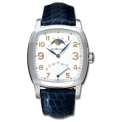 Front view of JeanRichard TV Screen XL Moon Phases Men's Watch 46016-11-10F-AA4D