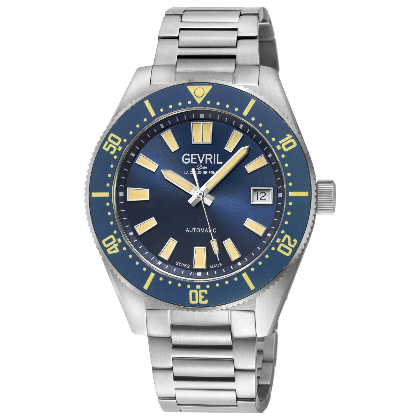 Front view of Gevril Mariner Row Men's Automatic Watch 46901B