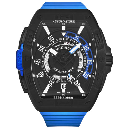 Front view of Franck Muller Skafander Men's Automatic Watch 46SCSKFBLKBLKBU