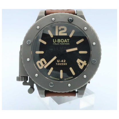 Front view of U-Boat Limited Edition Men's Automatic Watch 47-U42-BK-PO