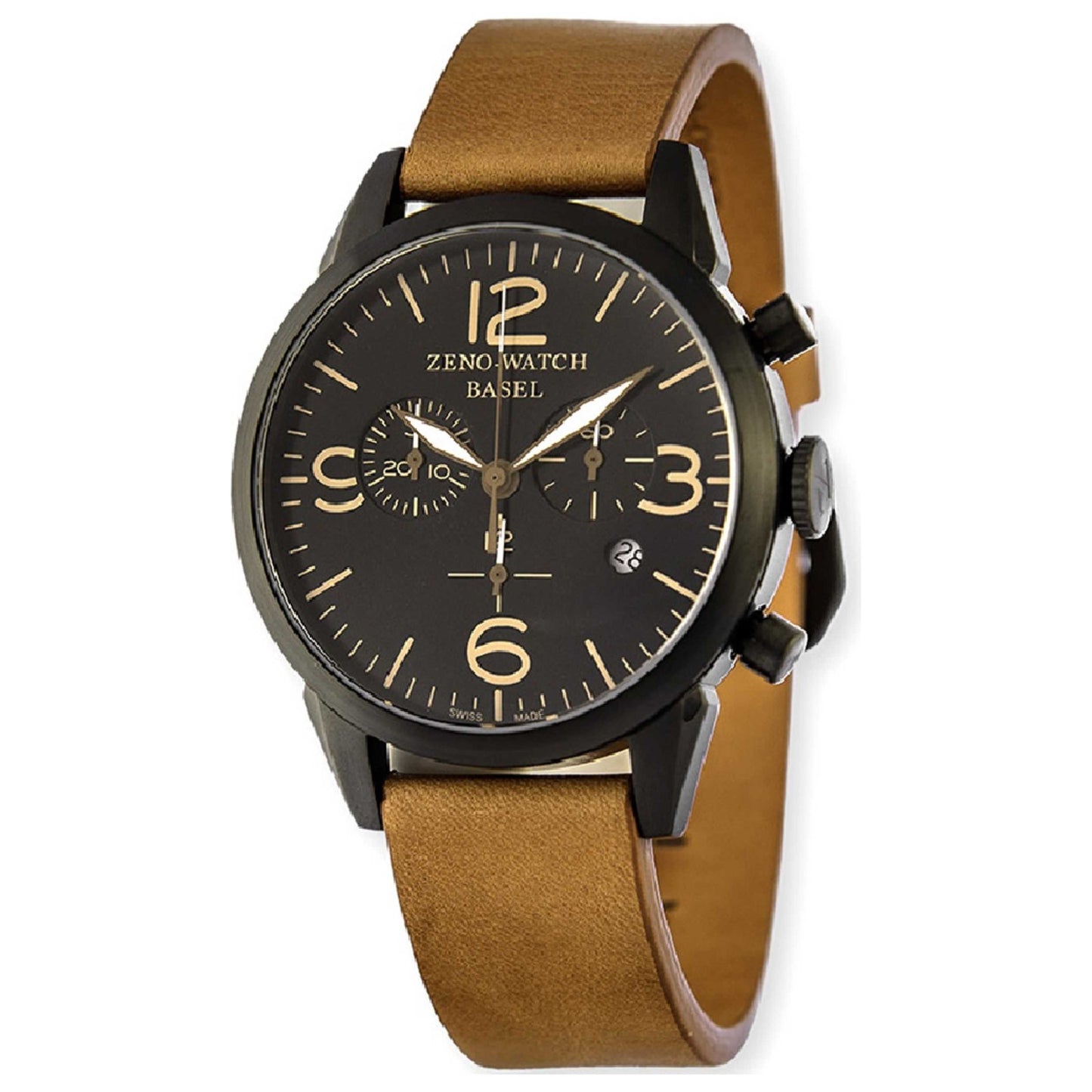 Front view of Zeno Vintage Men's Quartz Watch 4773Q-BK-I1-6