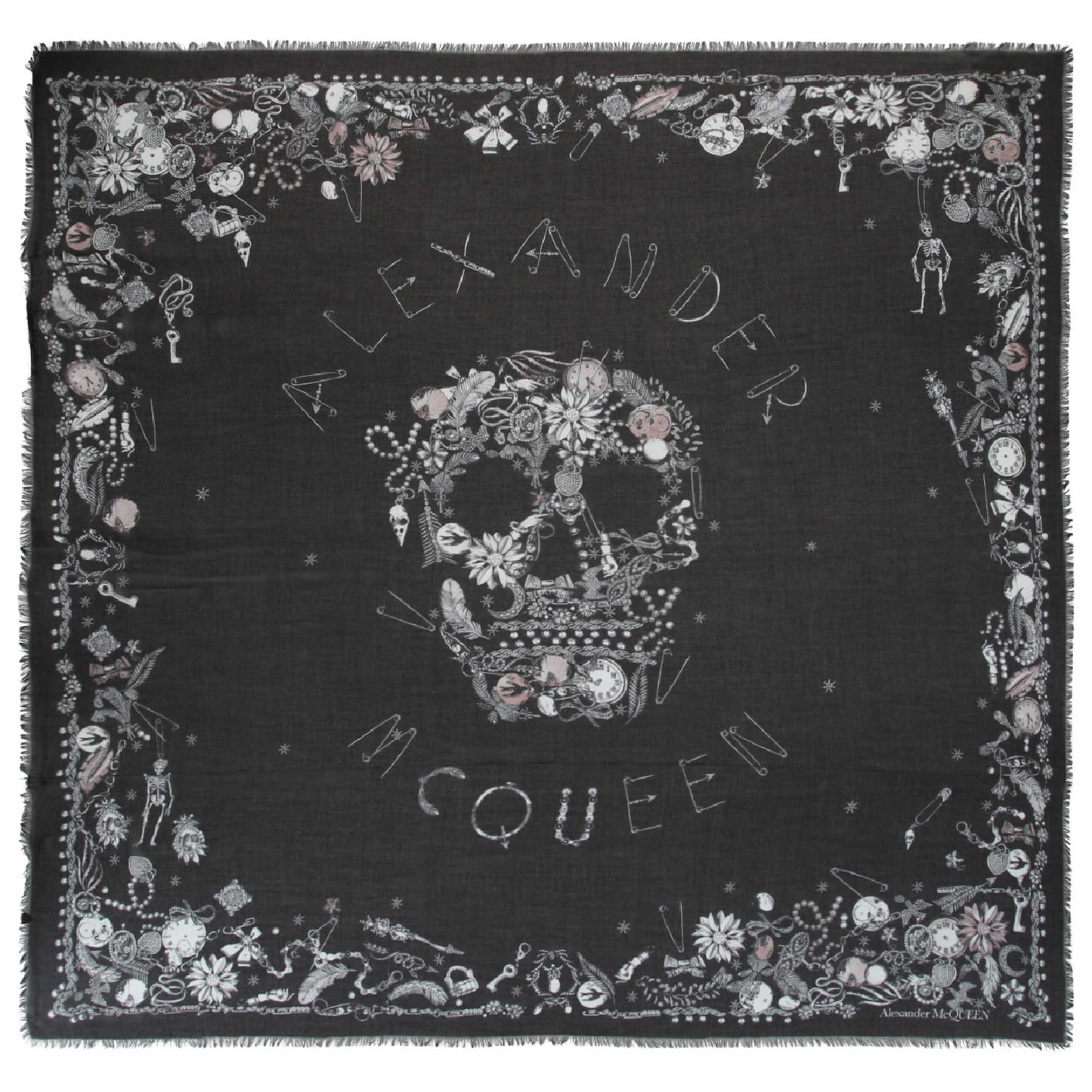 Front view of Alexander McQueen Fashion Scarves 482108-3418Q-1063-NS