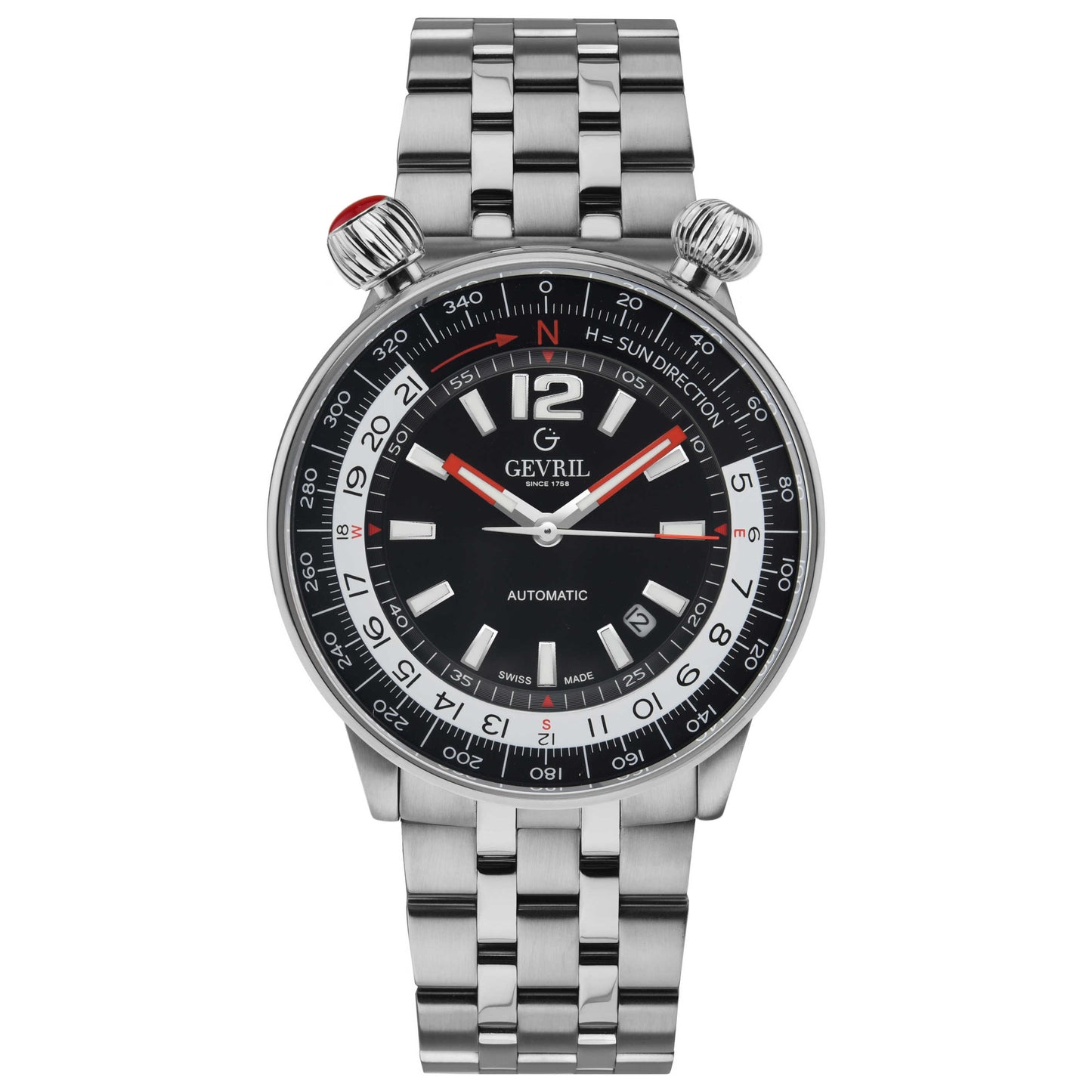 Front view of Gevril Wallabout Men's Automatic Watch 48561