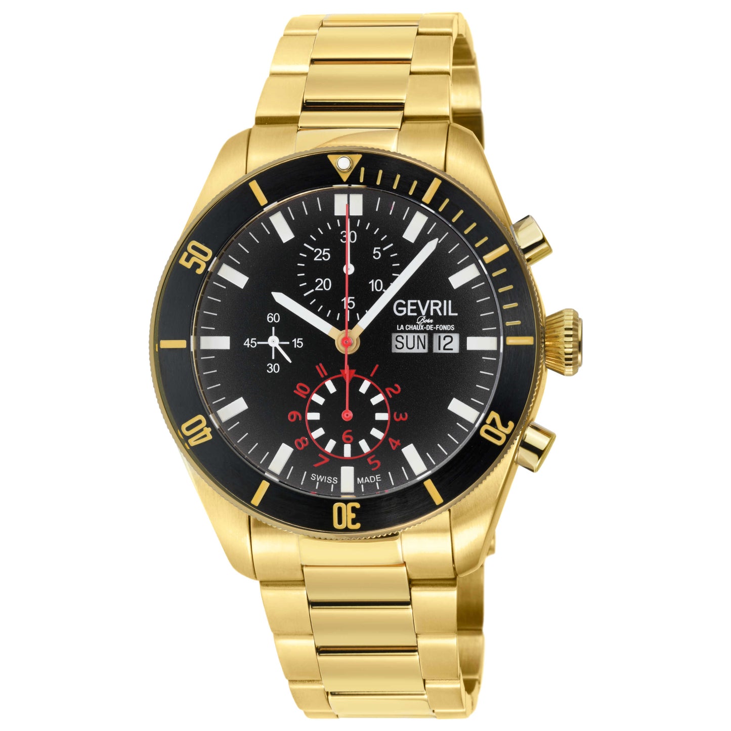 Front view of Gevril Yorkville Chronograph Men's Automatic Watch 48628B