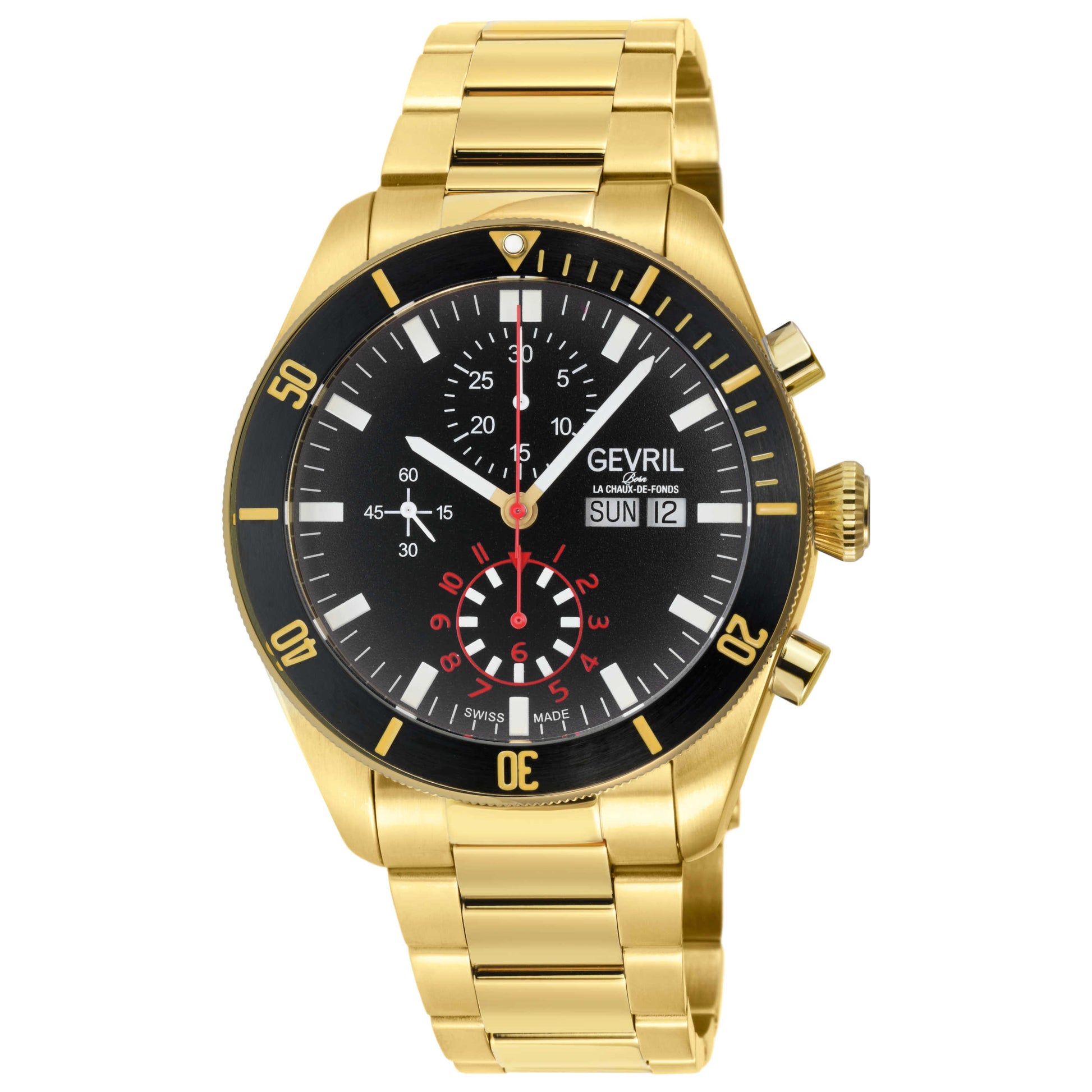 Front view of Gevril Yorkville Chronograph Men's Automatic Watch 48628B