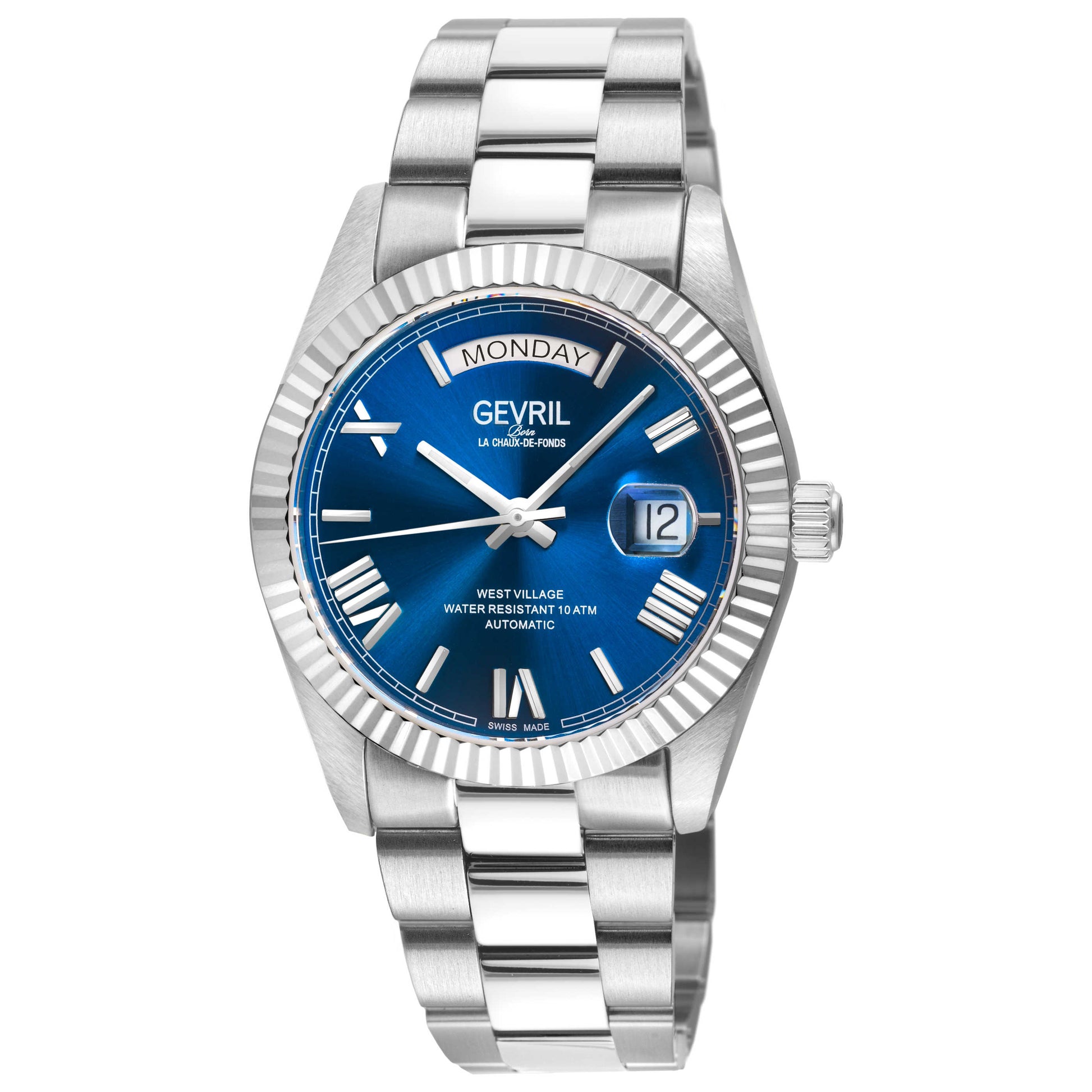 Front view of Gevril West Village Men's Automatic Watch 48954B