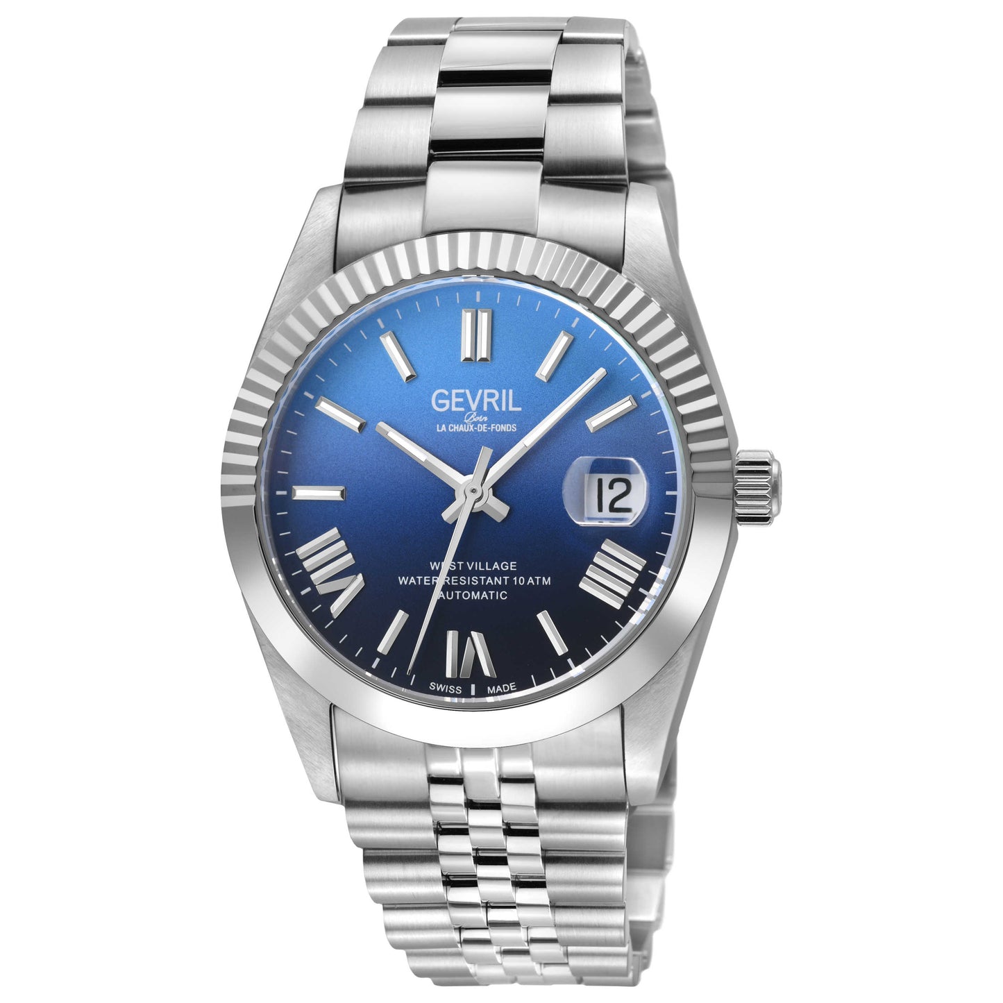 Front view of Gevril West Village Fusion Elite Men's Automatic Watch 48963B