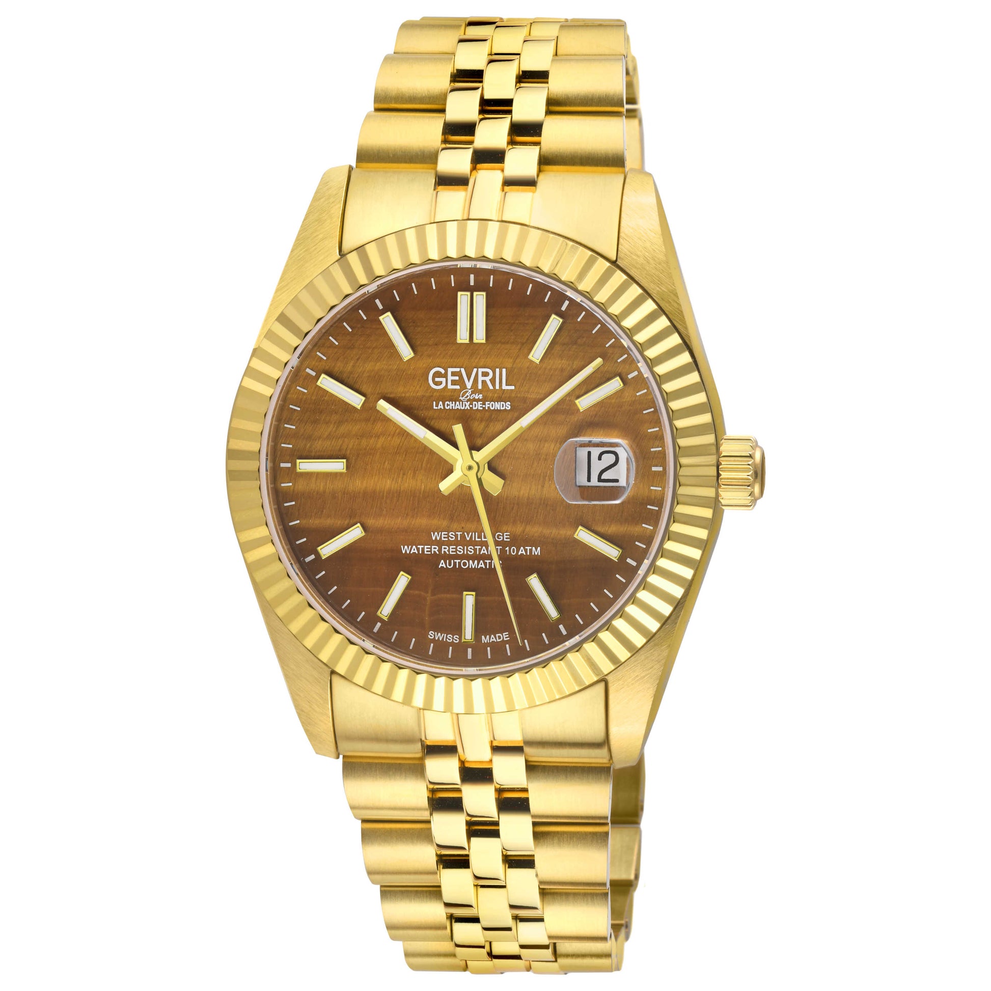 Front view of Gevril West Village Men's Automatic Watch 48973B