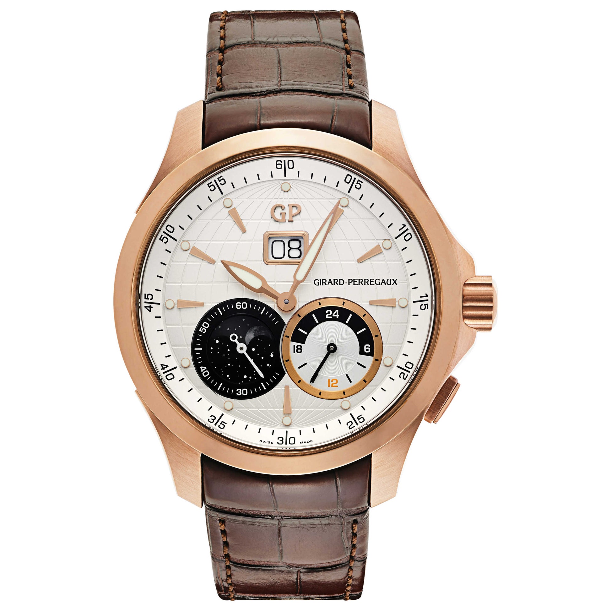 Front view of Girard-Perregaux Traveller Men's Automatic Watch 49655-52-131-BB6A