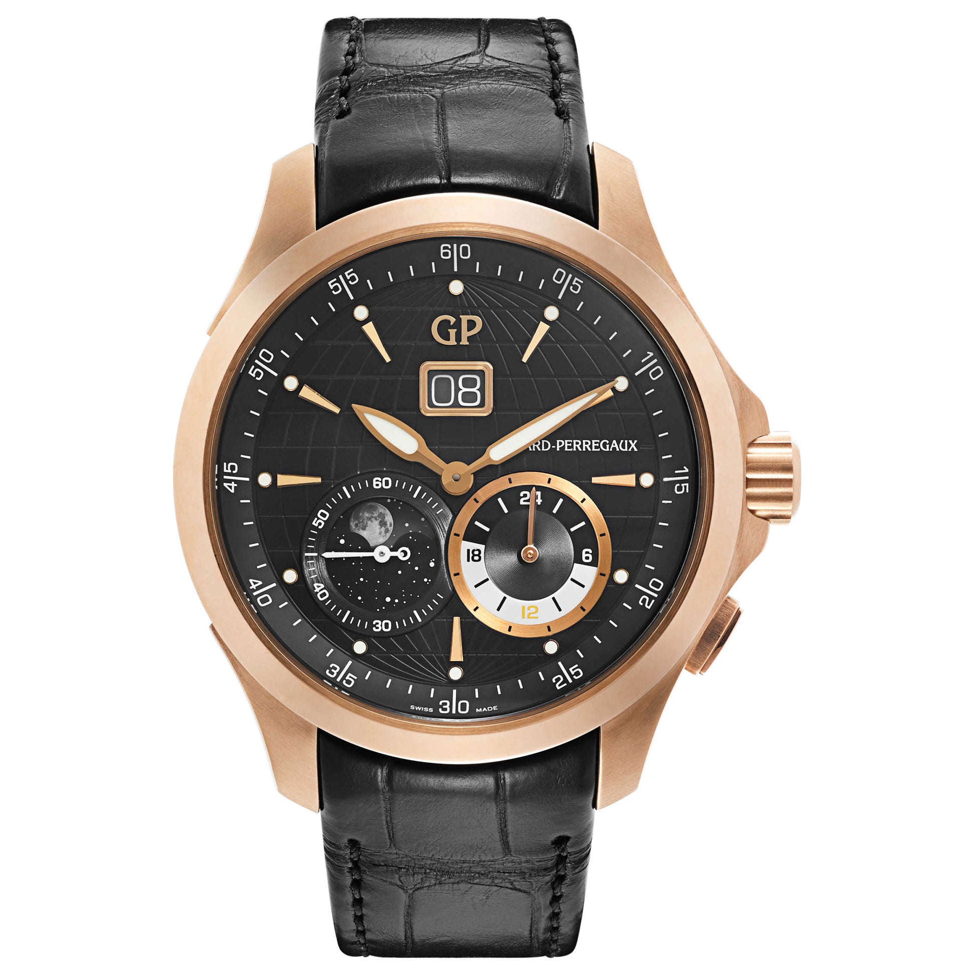 Front view of Girard-Perregaux Traveller Men's Automatic Watch 49655-52-631-BB6A