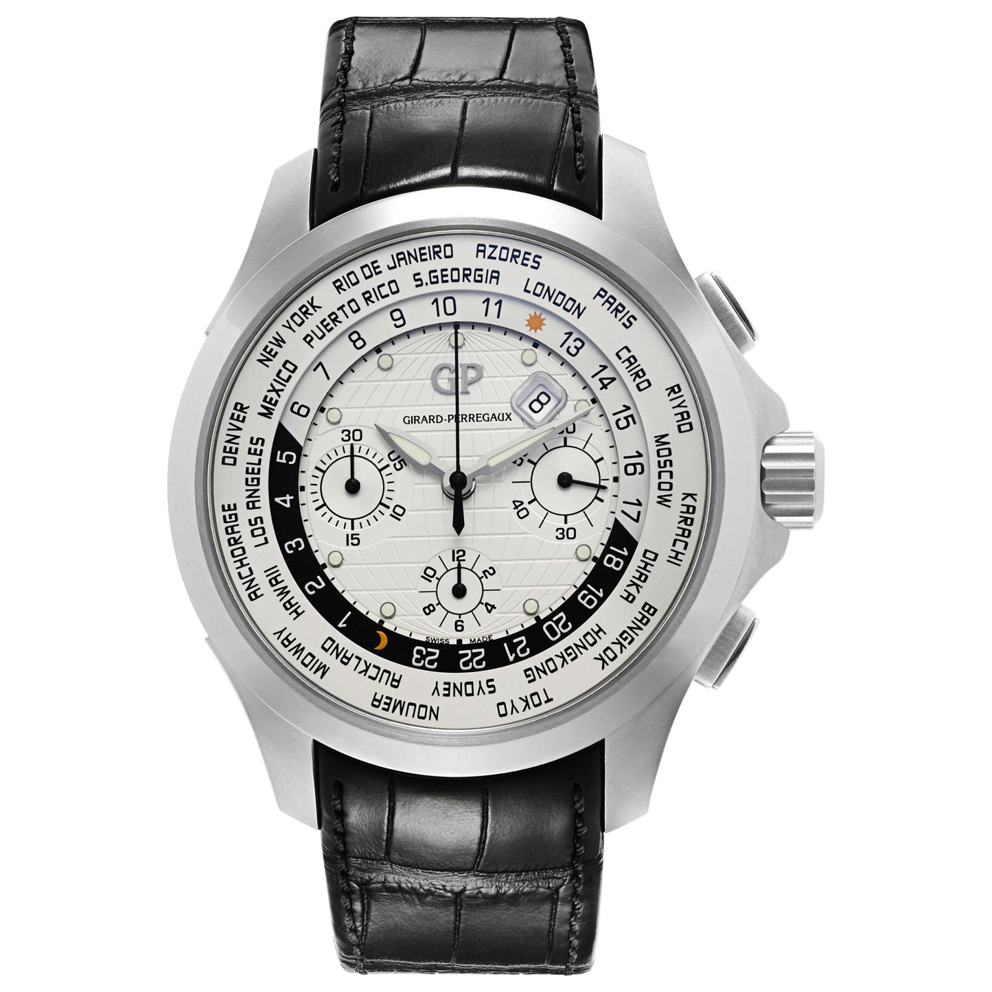 Front view of Girard-Perregaux Traveller Men's Automatic Watch 49700-11-133-BB6B