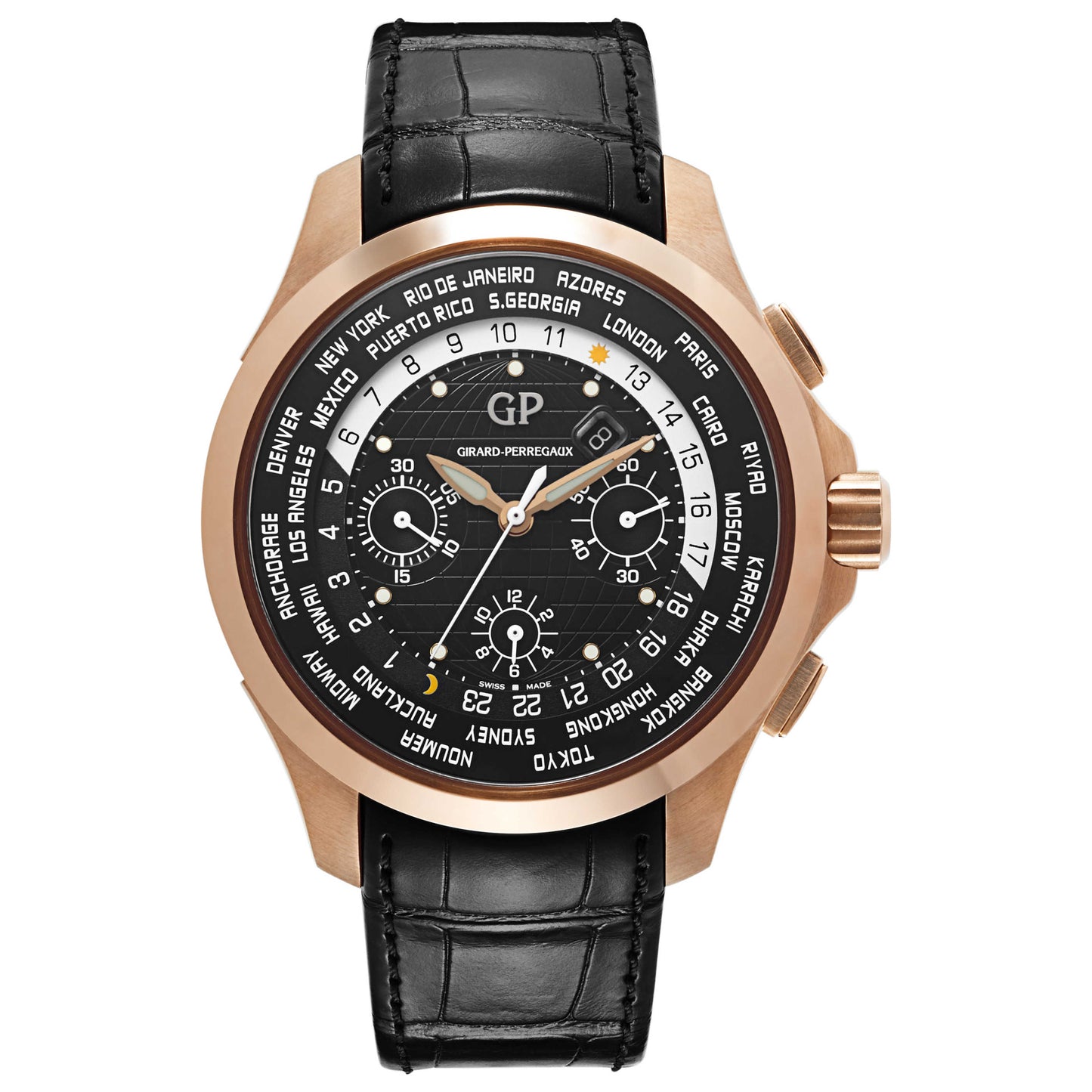 Front view of Girard-Perregaux Traveller Men's Automatic Watch 49700-52-632-BB6B