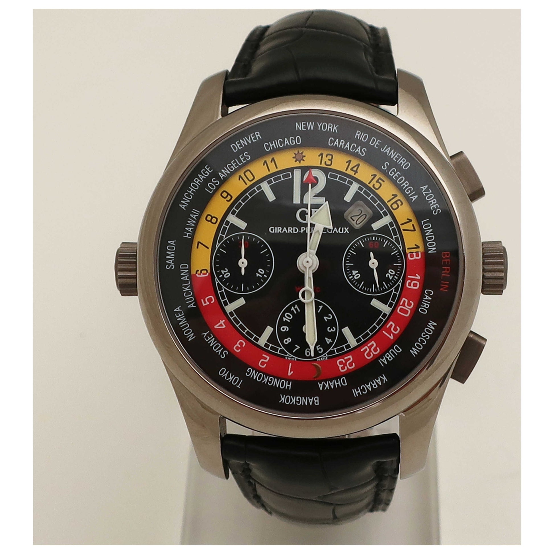 Front view of Girard-Perregaux Worldtimer WW.TC Men's Automatic Watch 49800-22-654-BA6A-SD