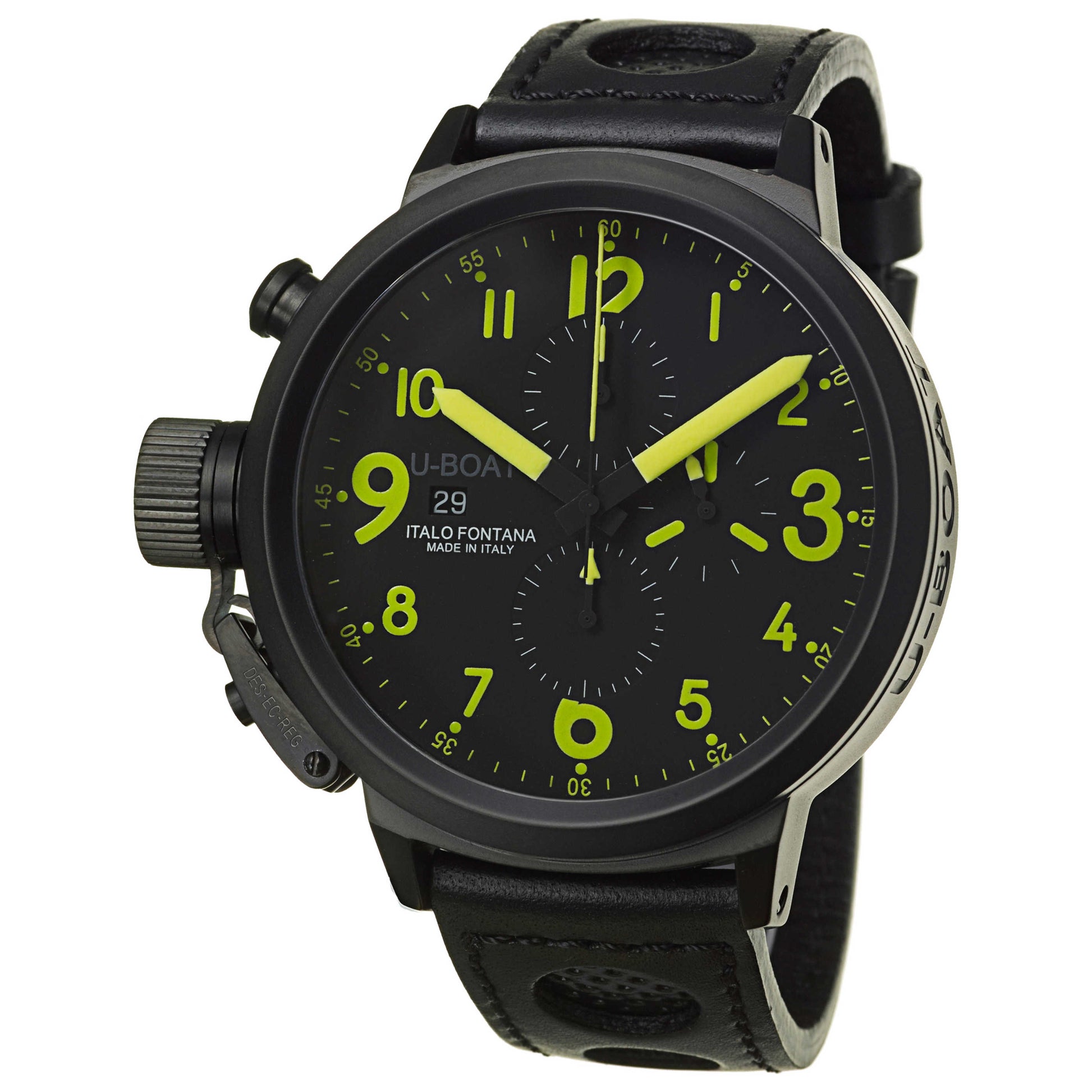 Front view of U-Boat Flight Deck Men's Automatic Watch 50-CAB-Y