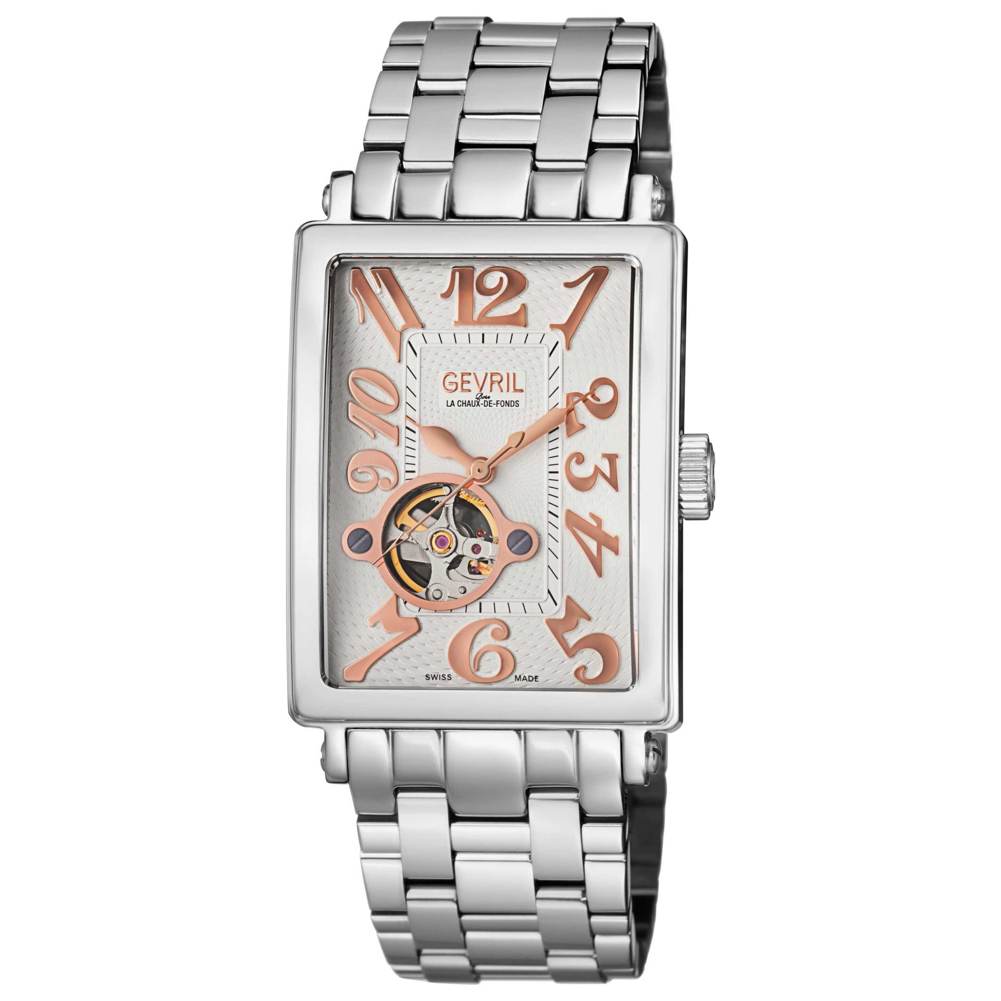 Front view of Gevril Avenue of Americas Intravedere Men's Automatic Watch 5070B
