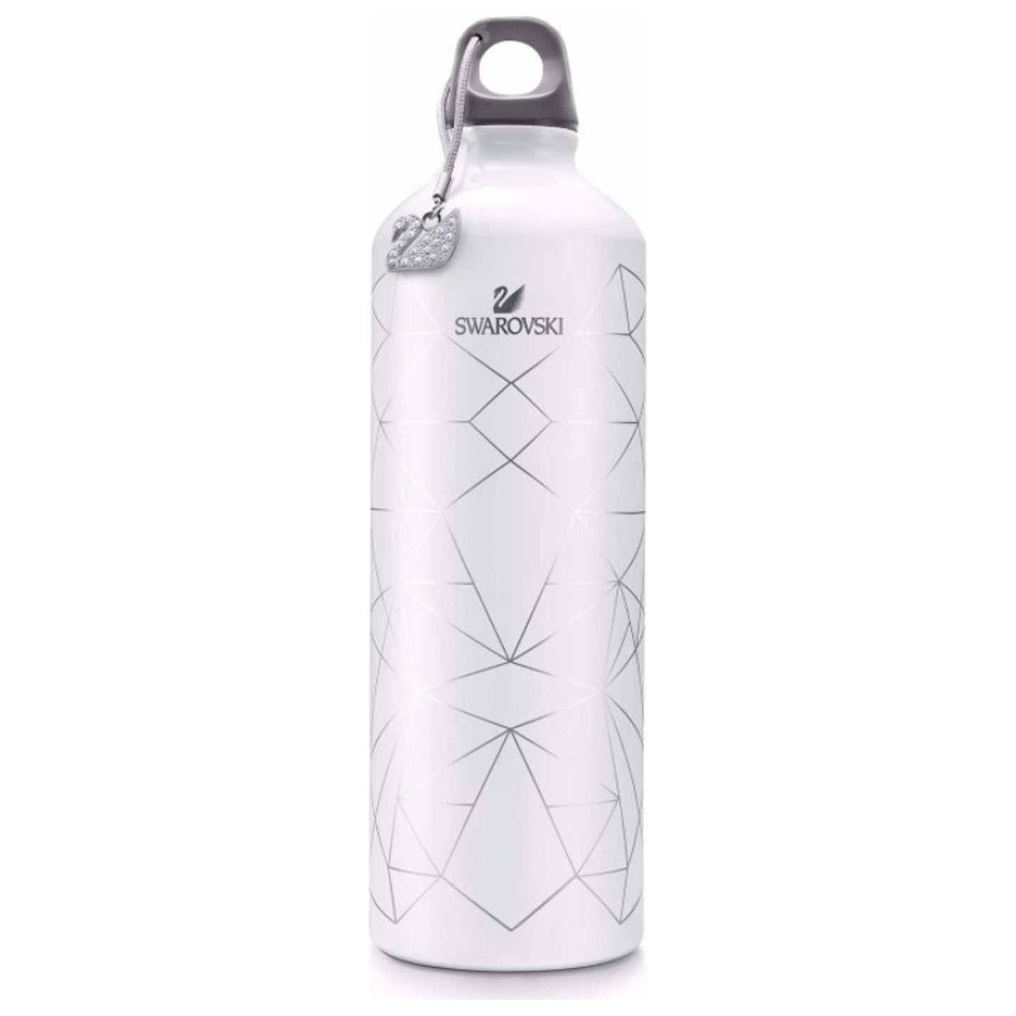 Front view of Swarovski Swan Charm Unisex Water Bottle 5247186