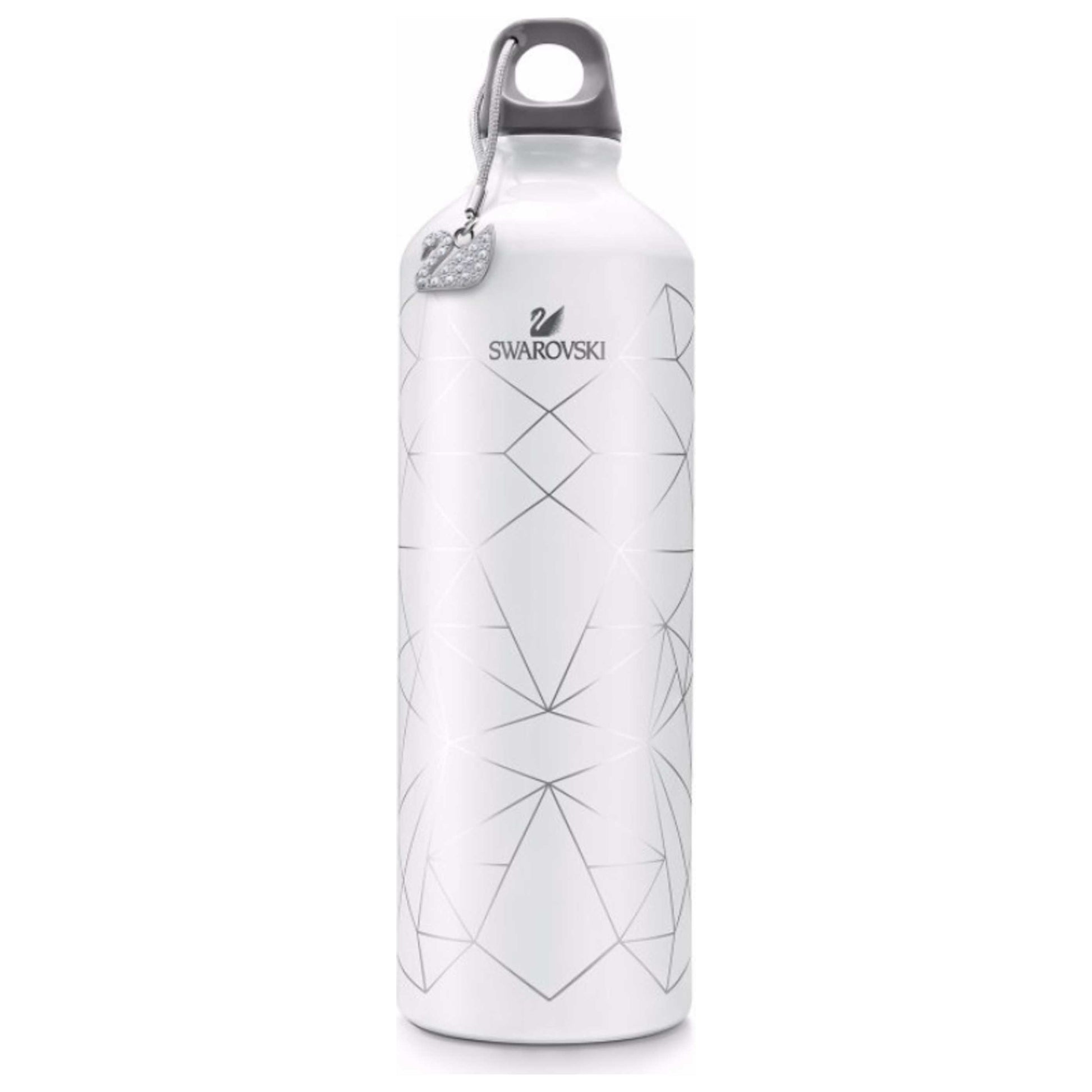 Front view of Swarovski Swan Charm Unisex Water Bottle 5247186
