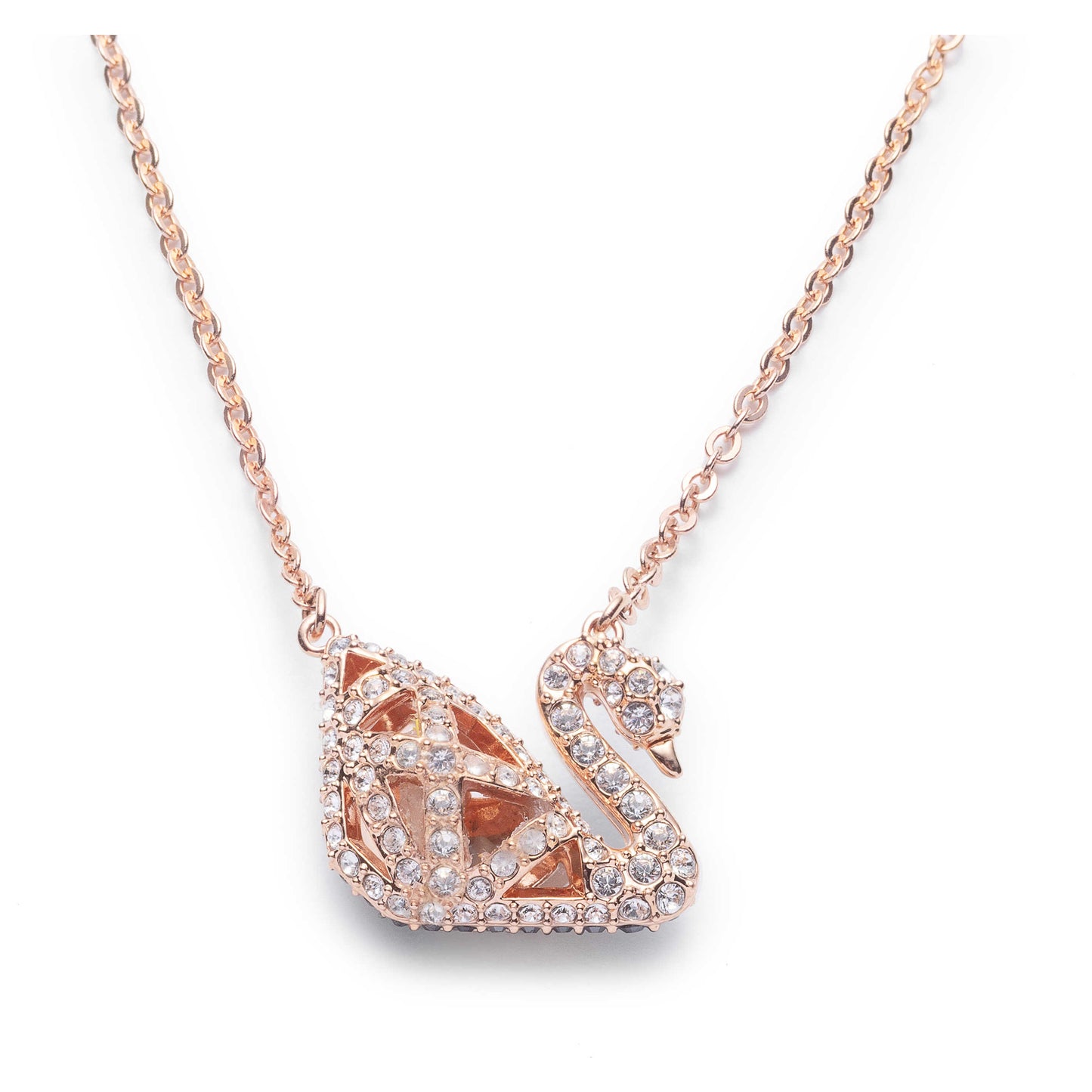 Back view of Swarovski Facet Swan Women's Necklace 5281275