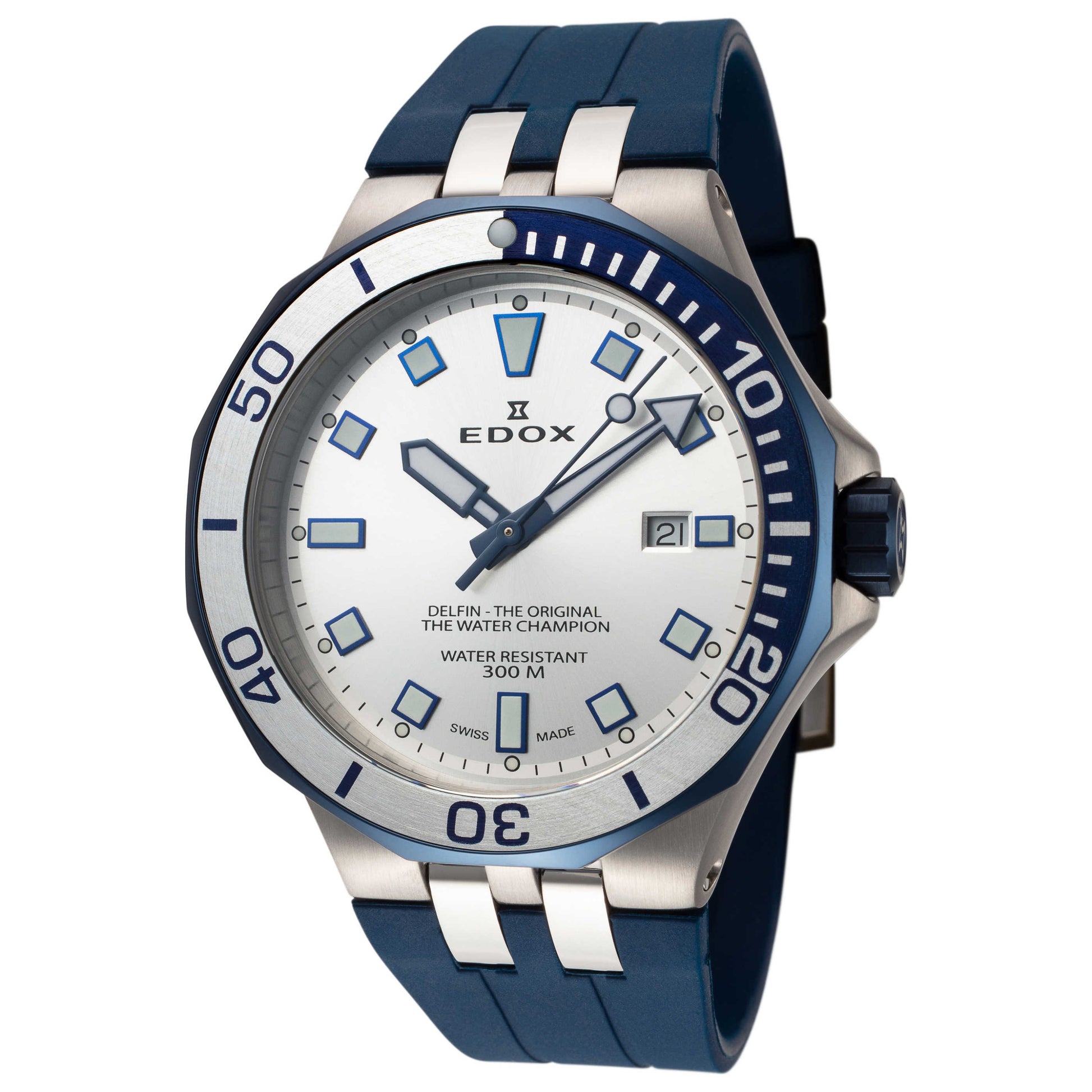 Front view of Edox Delfin Men's Quartz Watch 53015-357BUCA-AIBU