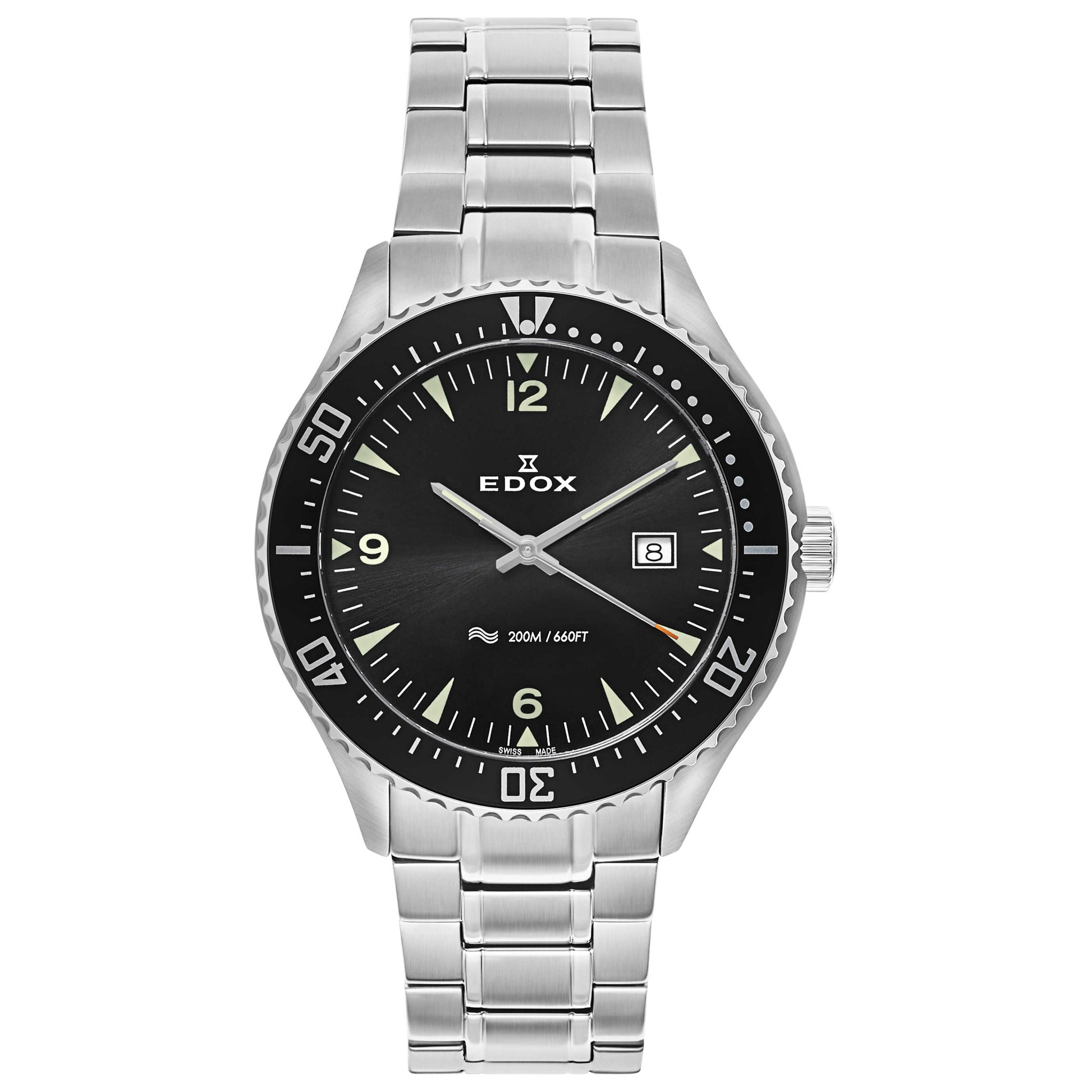 Front view of Edox C1 Men's Swiss Quartz (Battery-Powered) Watch 53016-3M-NIN