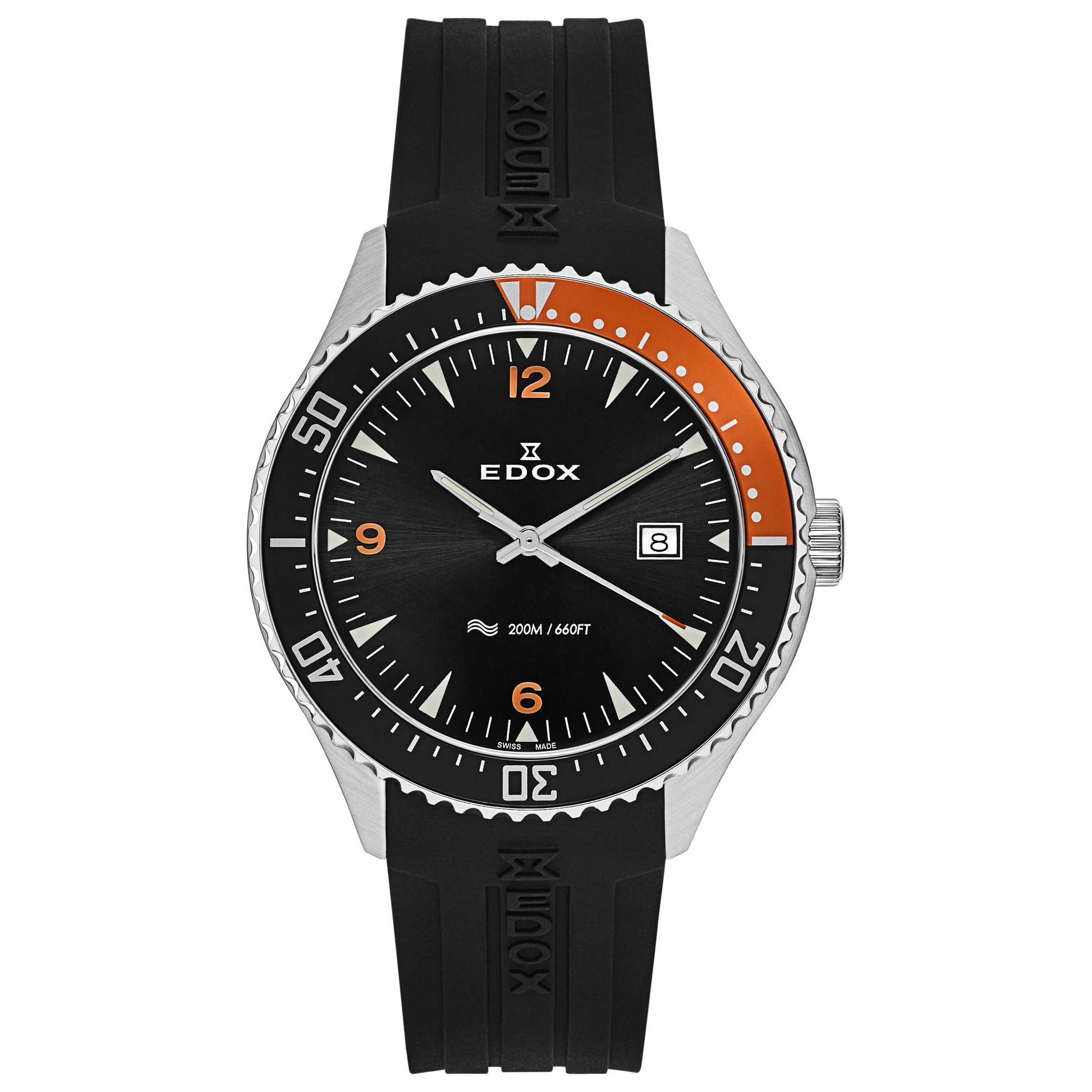 Front view of Edox C1 Men's Swiss Quartz (Battery-Powered) Watch 53016-3ORCA-NIO