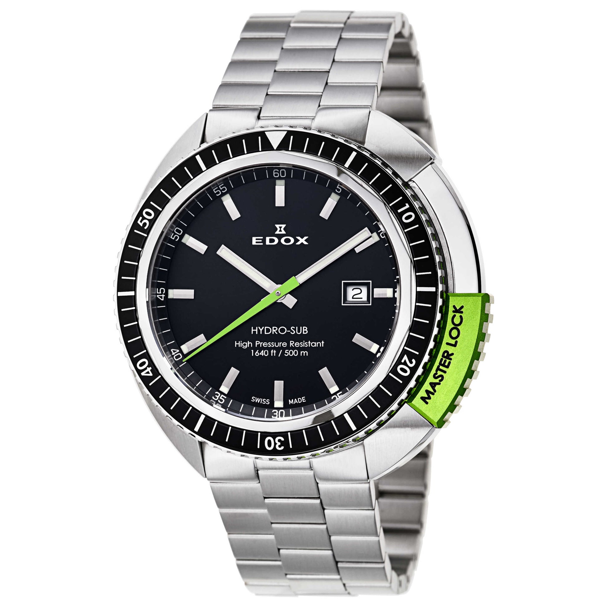 Front view of Edox Hydro-Sub Men's Swiss Quartz (Battery-Powered) Watch 53200-3NVM-NIN