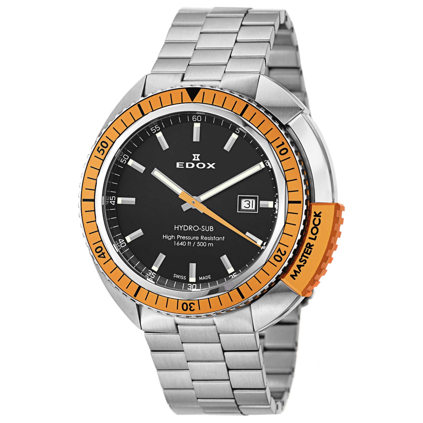 Front view of Edox Hydro-Sub Men's Swiss Quartz (Battery-Powered) Watch 53200-3OM-NIN