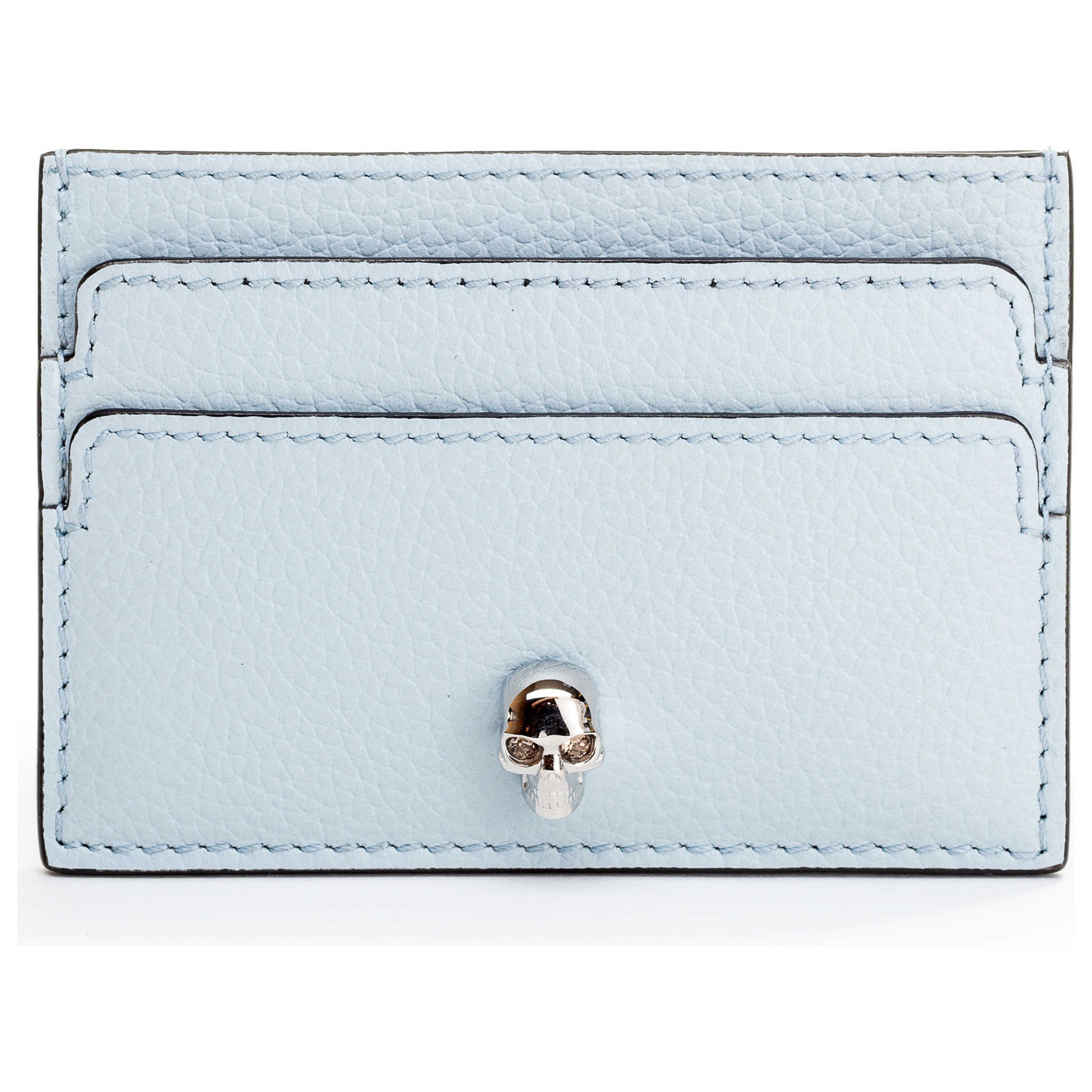Front view of Alexander McQueen Skull Women's Card Case 554193-BPT0I-4800