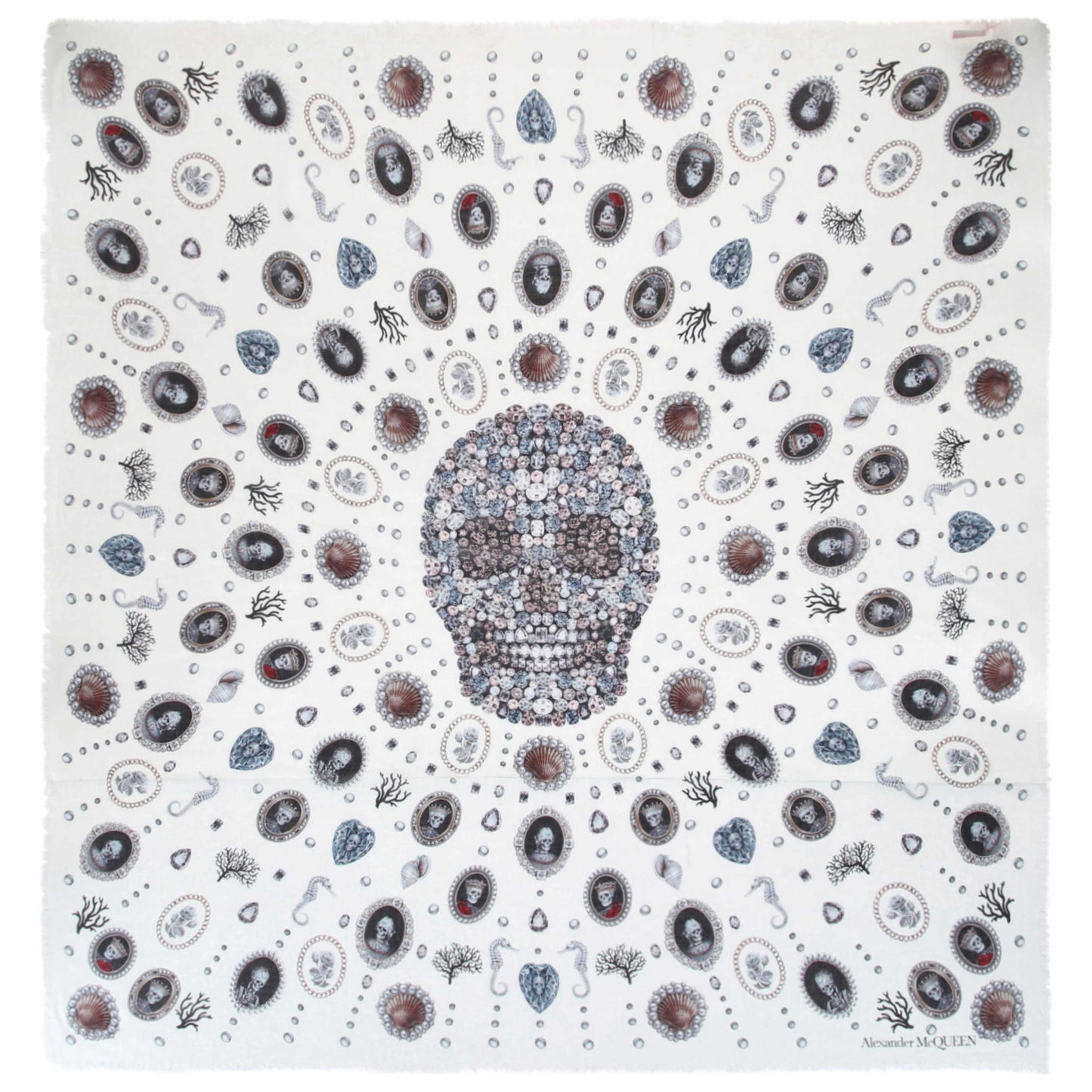 Front view of Alexander McQueen Fashion Scarves 557880-3418Q-9269-NS