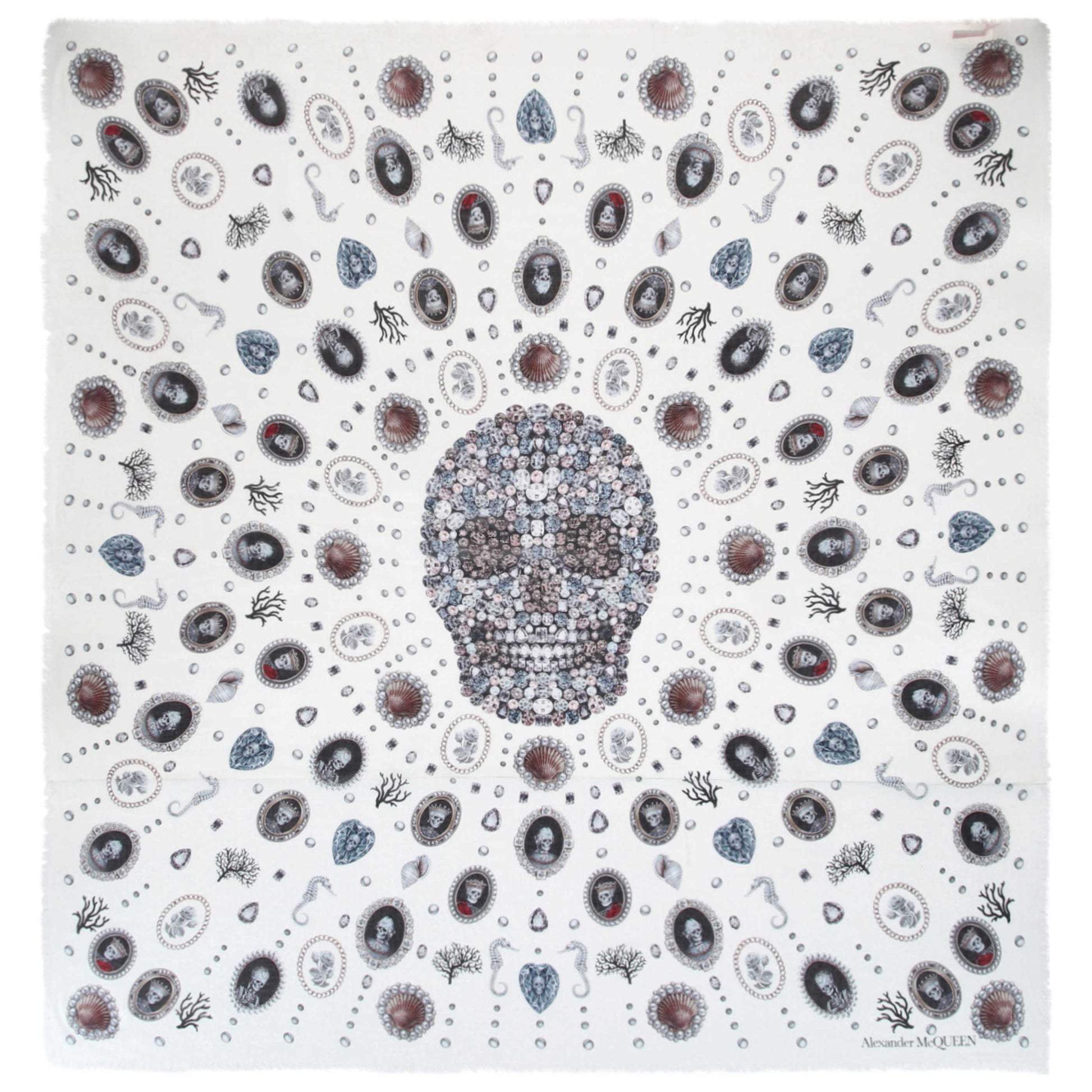 Front view of Alexander McQueen Fashion Scarves 557880-3418Q-9269-NS