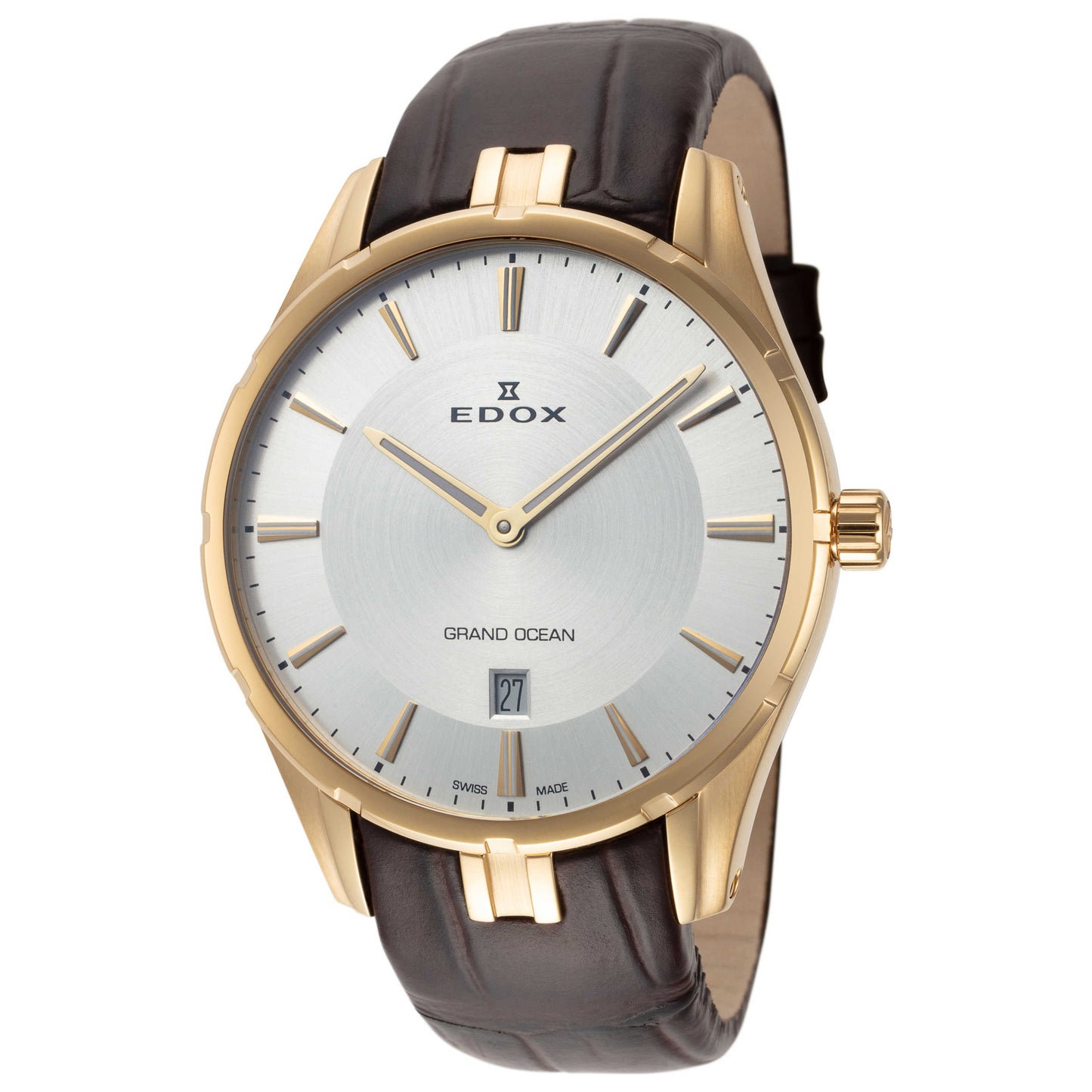 Front view of Edox Grand Ocean Men's Quartz Watch 56002-37JC-AID