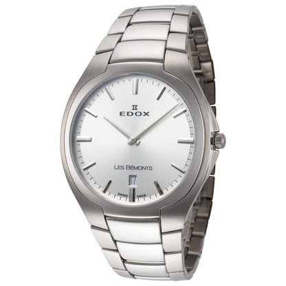 Front view of Edox Les Bémonts Men's Quartz Watch 56003-3-AIN