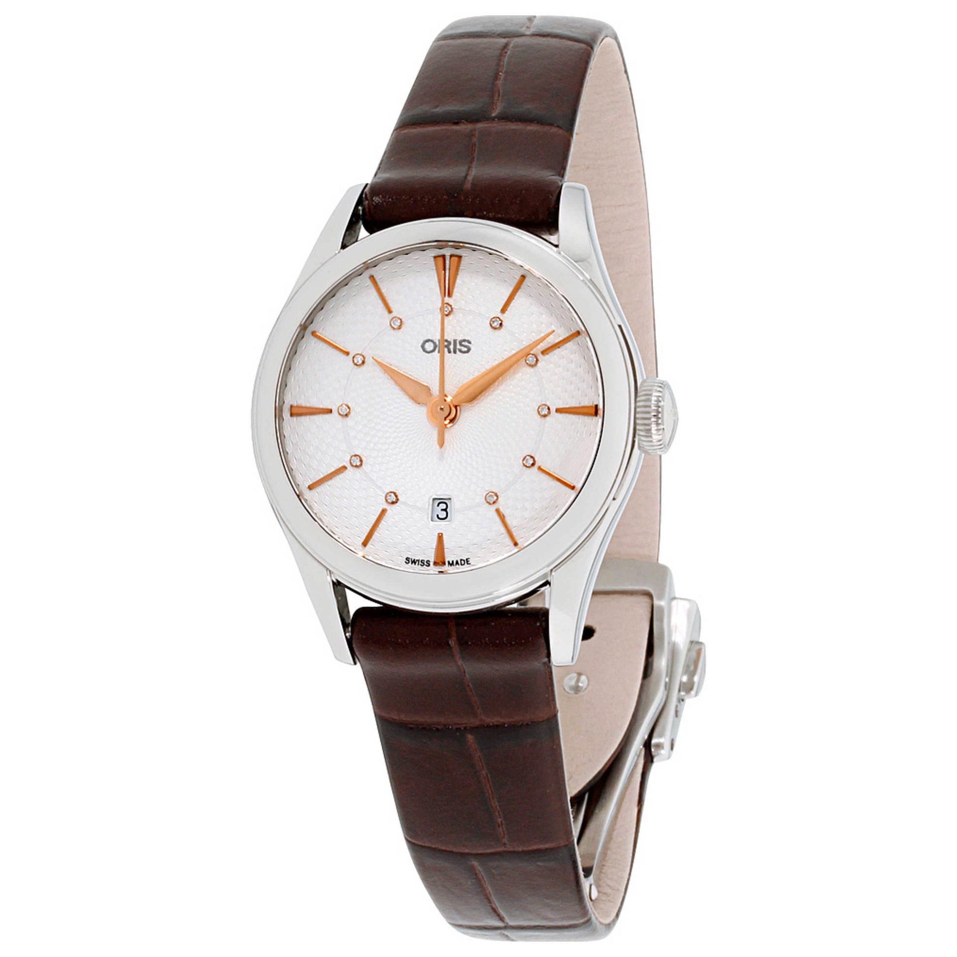 Front view of Oris Artelier Women's Automatic Watch 56177224031LSBRN