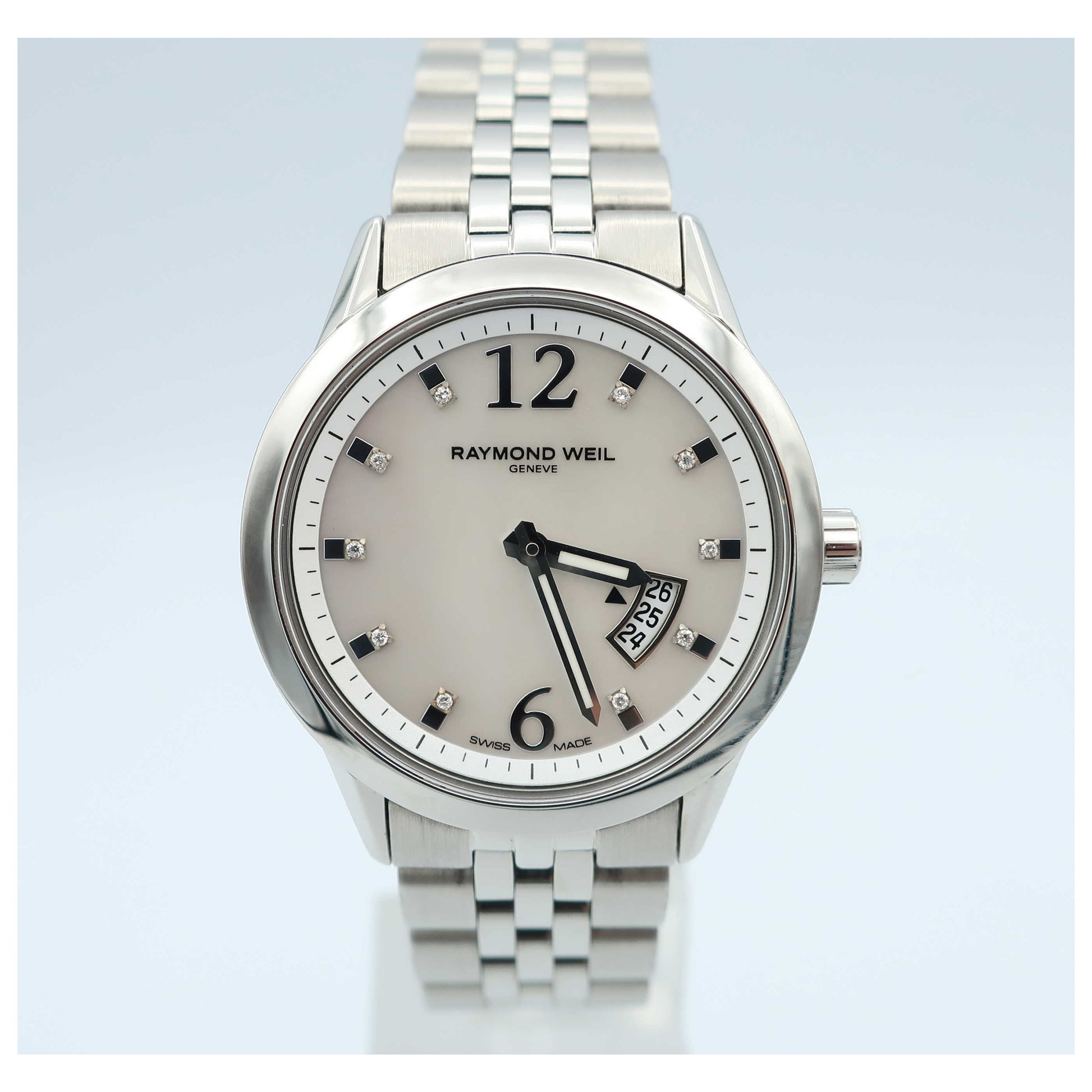 Front view of Raymond Weil Freelancer Women's Swiss Quartz (Battery-Powered) Watch 5670-ST-05985-SD2