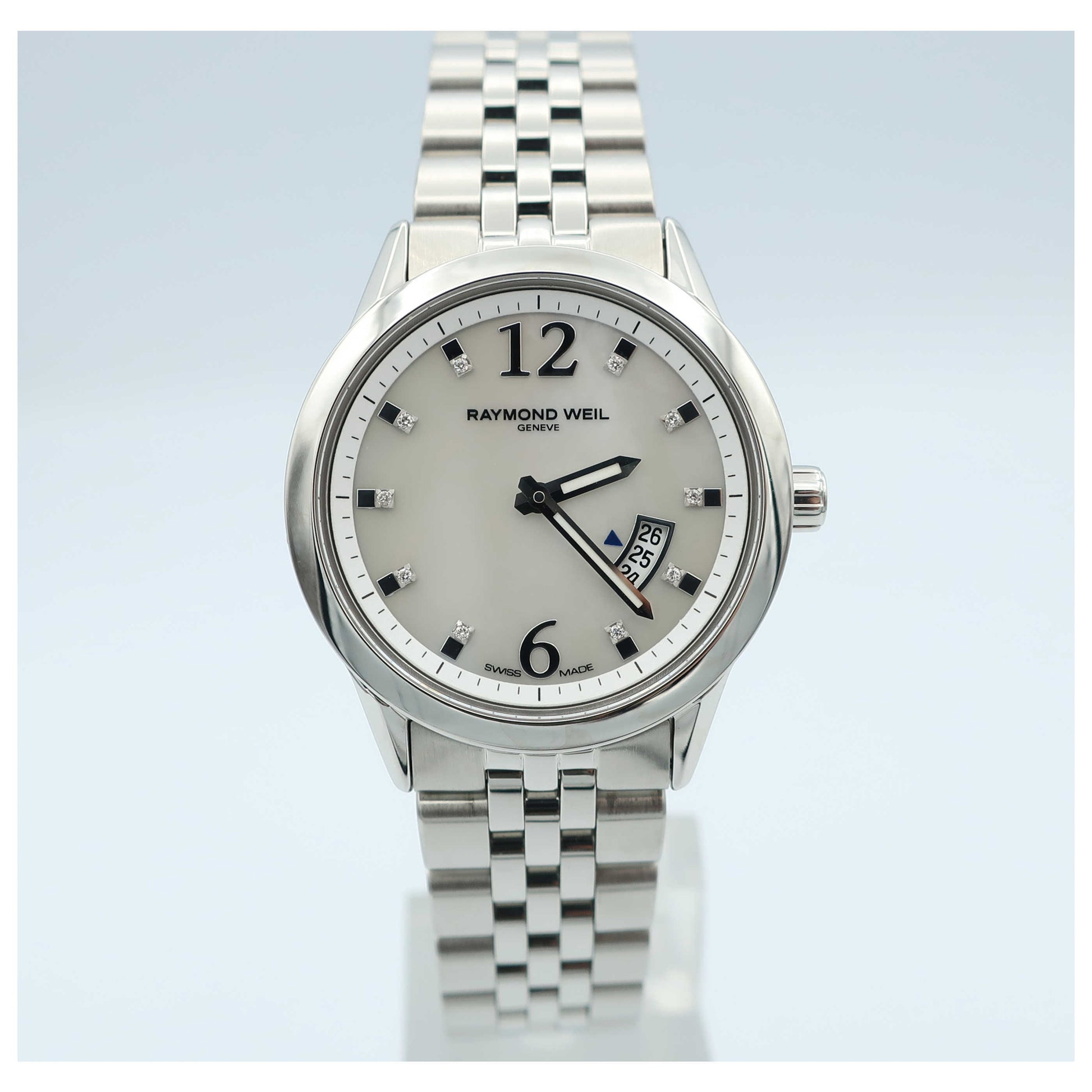 Front view of Raymond Weil Freelancer Women's Swiss Quartz (Battery-Powered) Watch 5670-ST-05985-SD
