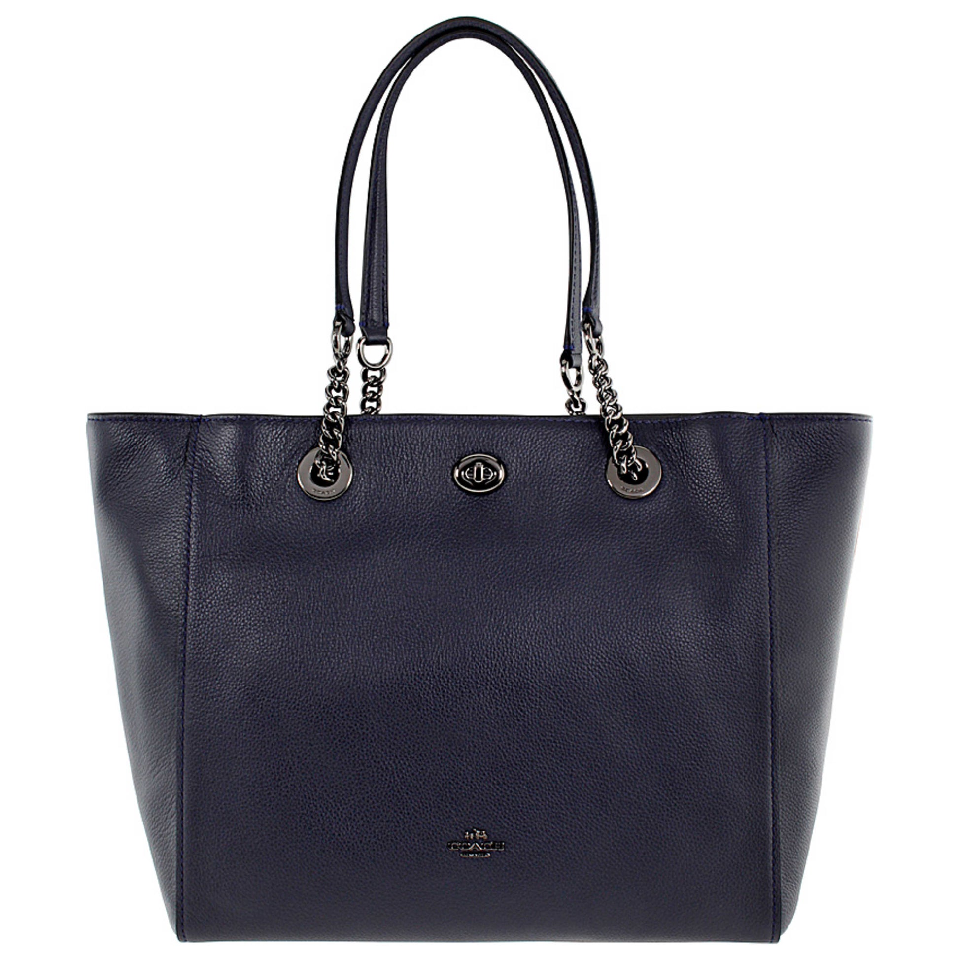 Front view of Coach Turnlock Women's Handbags 56830DKNAV