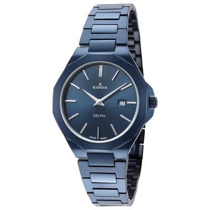 Front view of Edox Delfin Women's Quartz Watch 57005-37BUM-BUIN