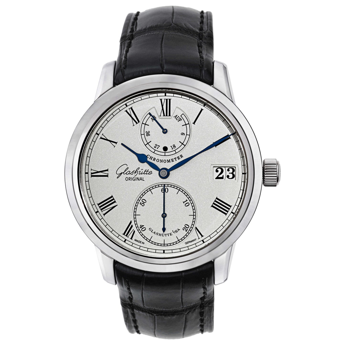 Front view of Glashutte Senator Men's Manual-Wind Watch 58-01-01-04-04