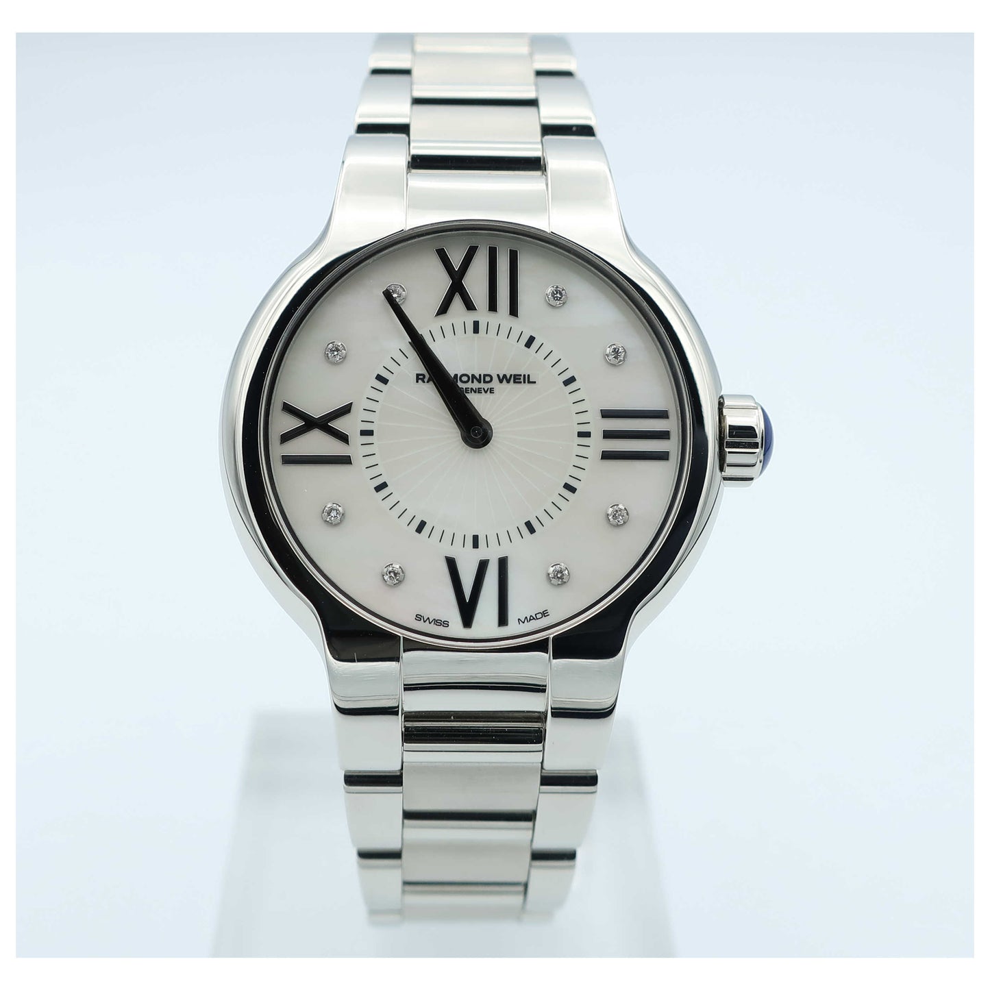 Front view of Raymond Weil Noemia Women's Swiss Quartz (Battery-Powered) Watch 5932-ST-00995-SDV