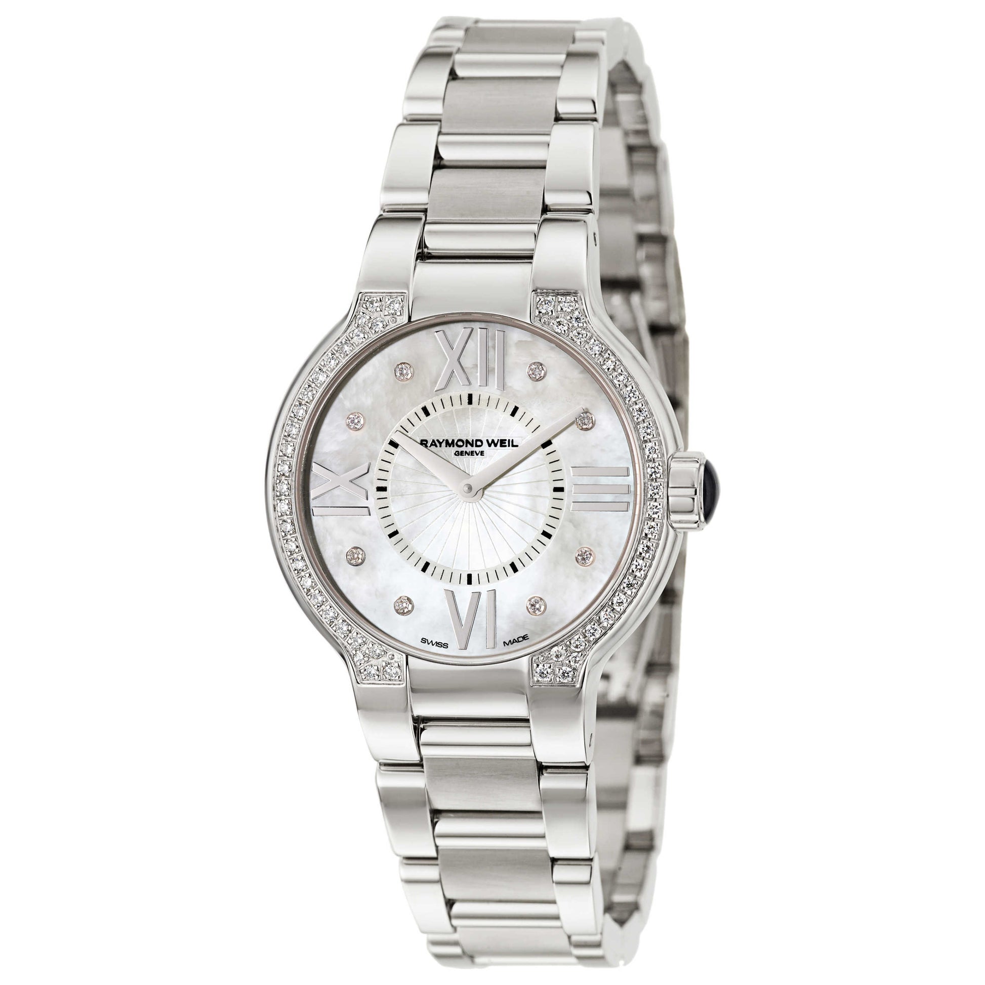 Front view of Raymond Weil Noemia Women's Swiss Quartz (Battery-Powered) Watch 5932-STS-00995