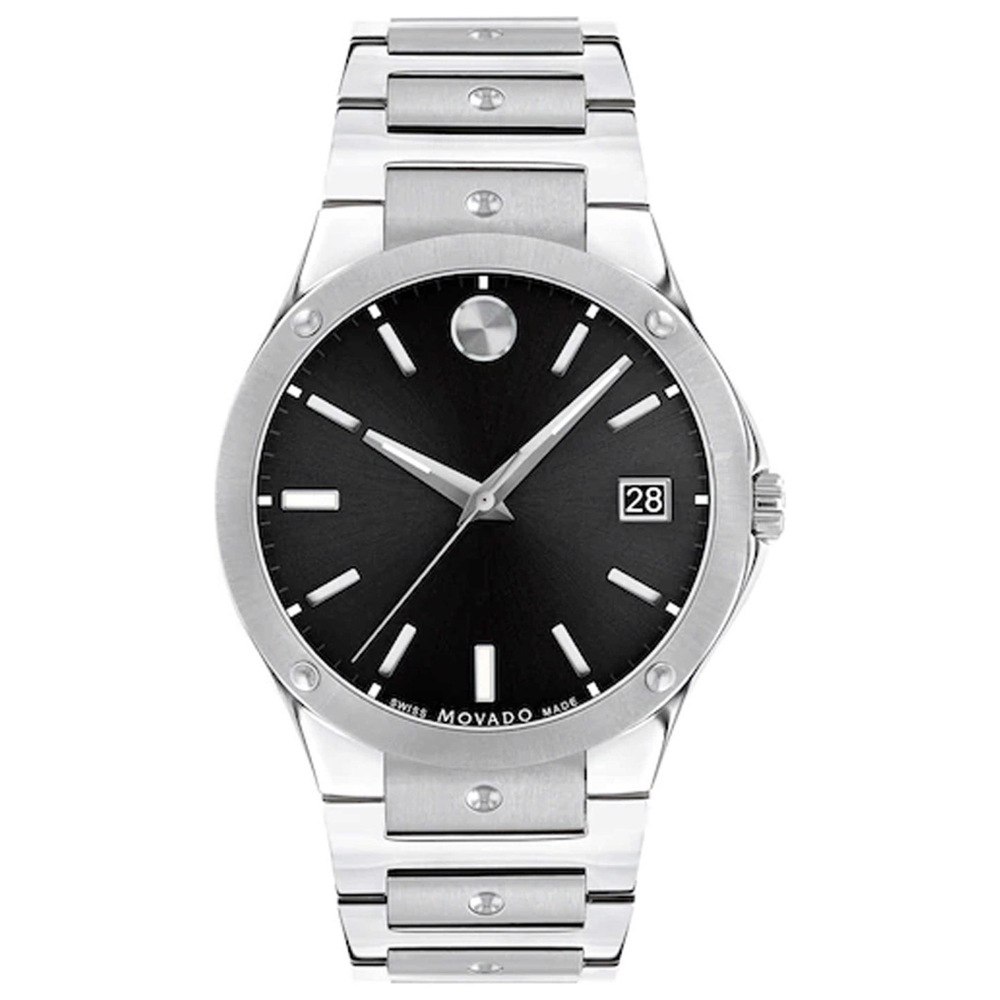 Front view of Movado SE Men's Quartz Watch 607541