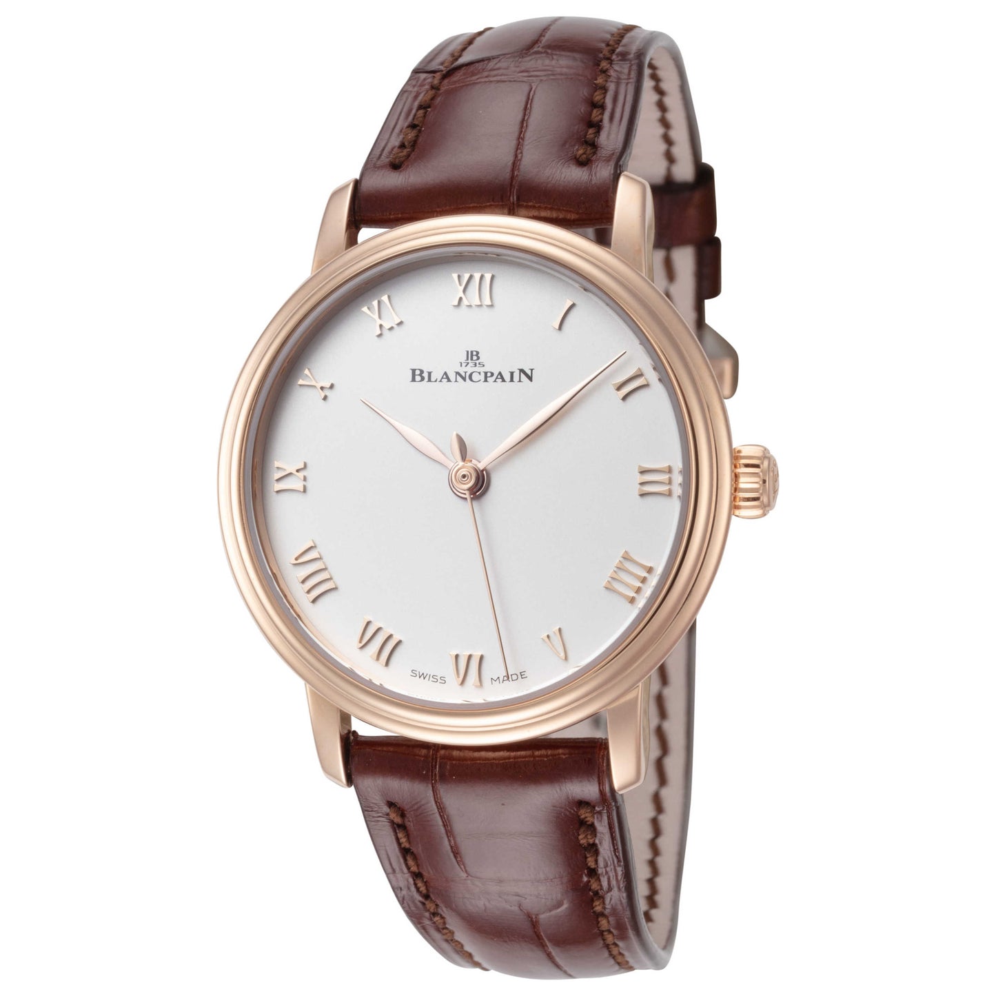 Front view of Blancpain Villeret Ultraplate Women's Automatic Watch 6104-3642-55A