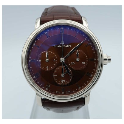 Front view of Blancpain Villeret Men's Automatic Watch 6185-1546-55A-SD