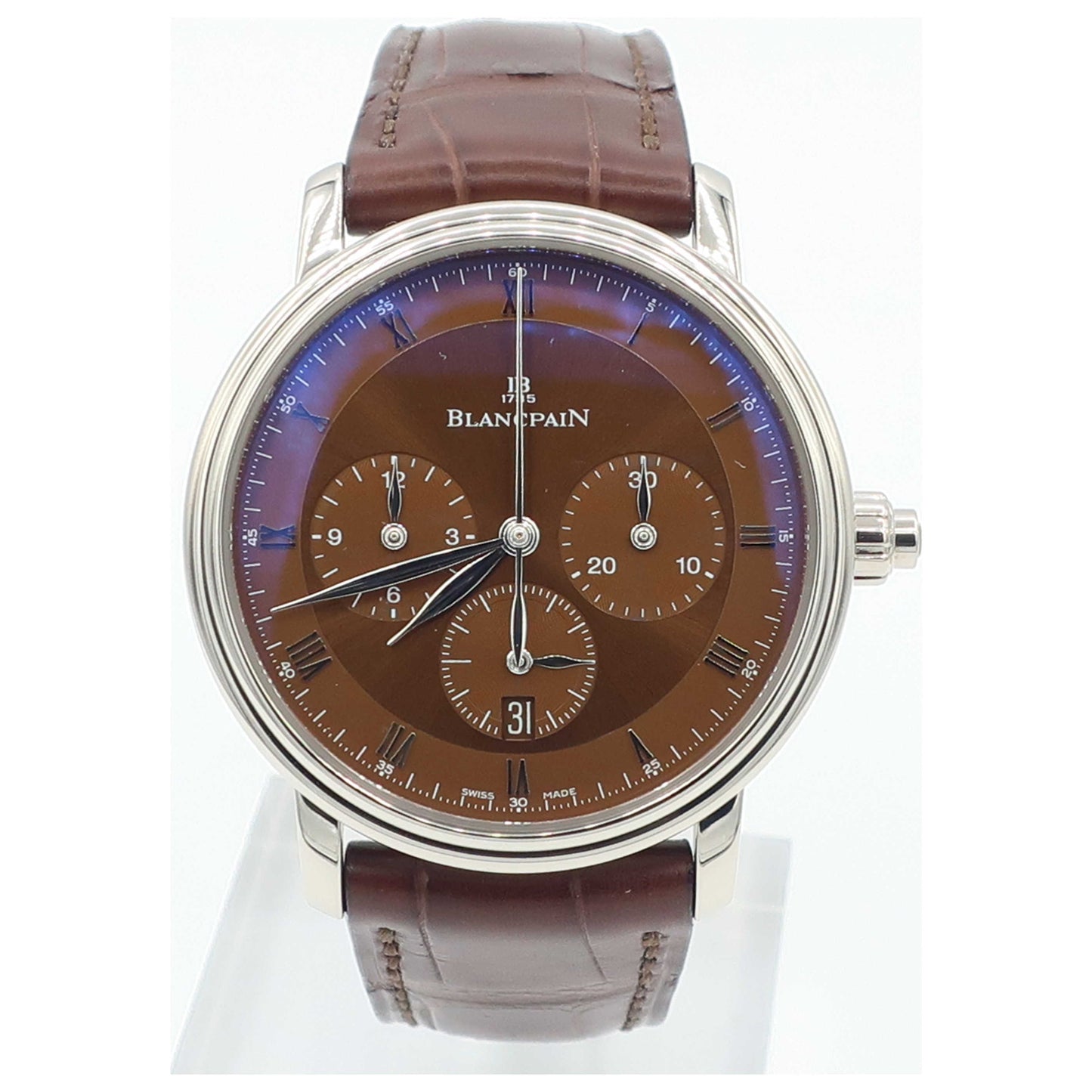 Front view of Blancpain Villeret Men's Automatic Watch 6185-1546-55B-SD