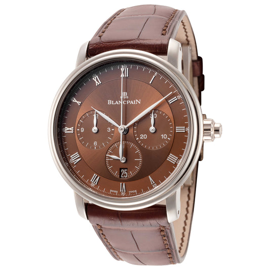 Front view of Blancpain Villeret Single Push Men's Automatic Watch 6185-1546-55B