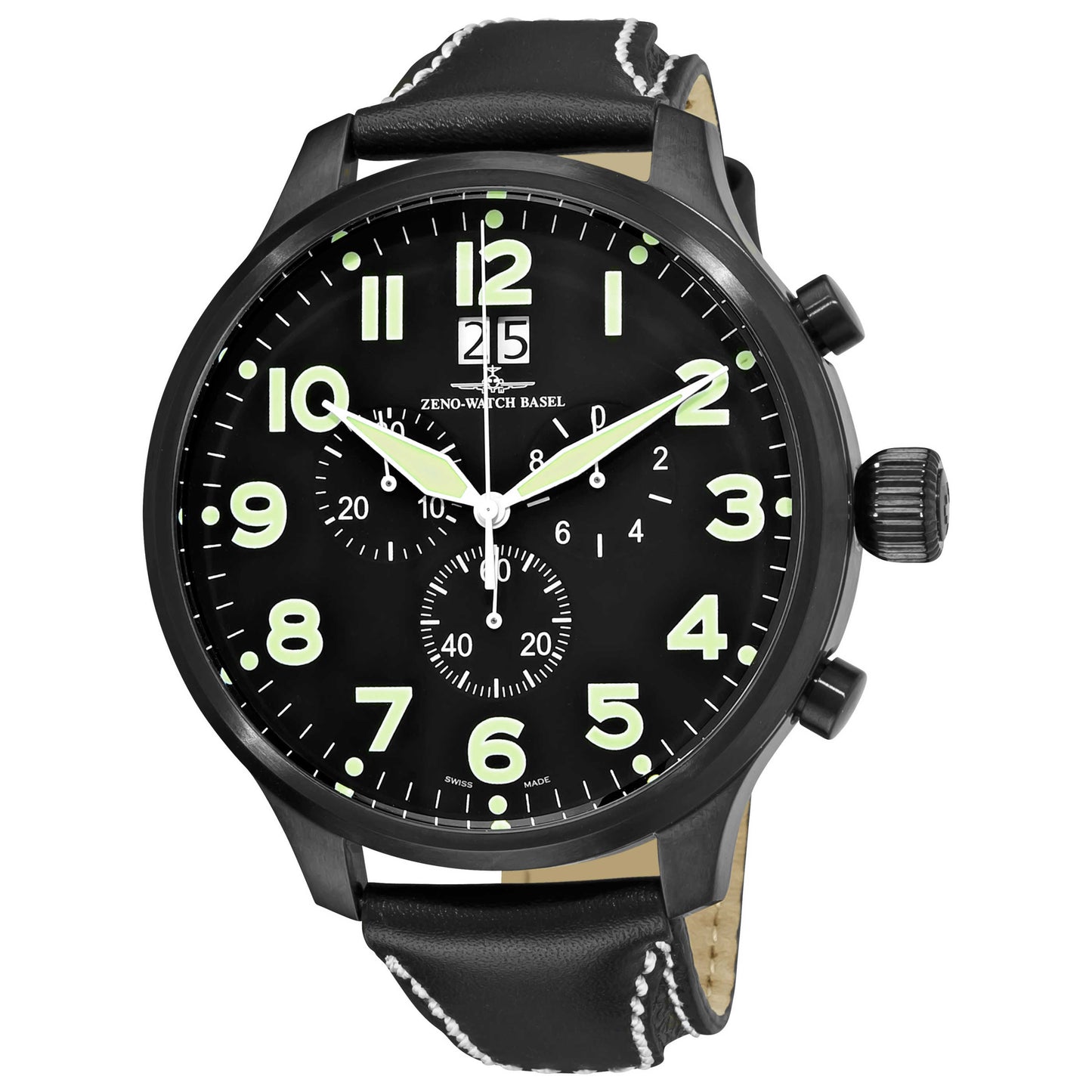 Front view of Zeno SOS Men's Quartz Watch 6221-8040-BK-A1