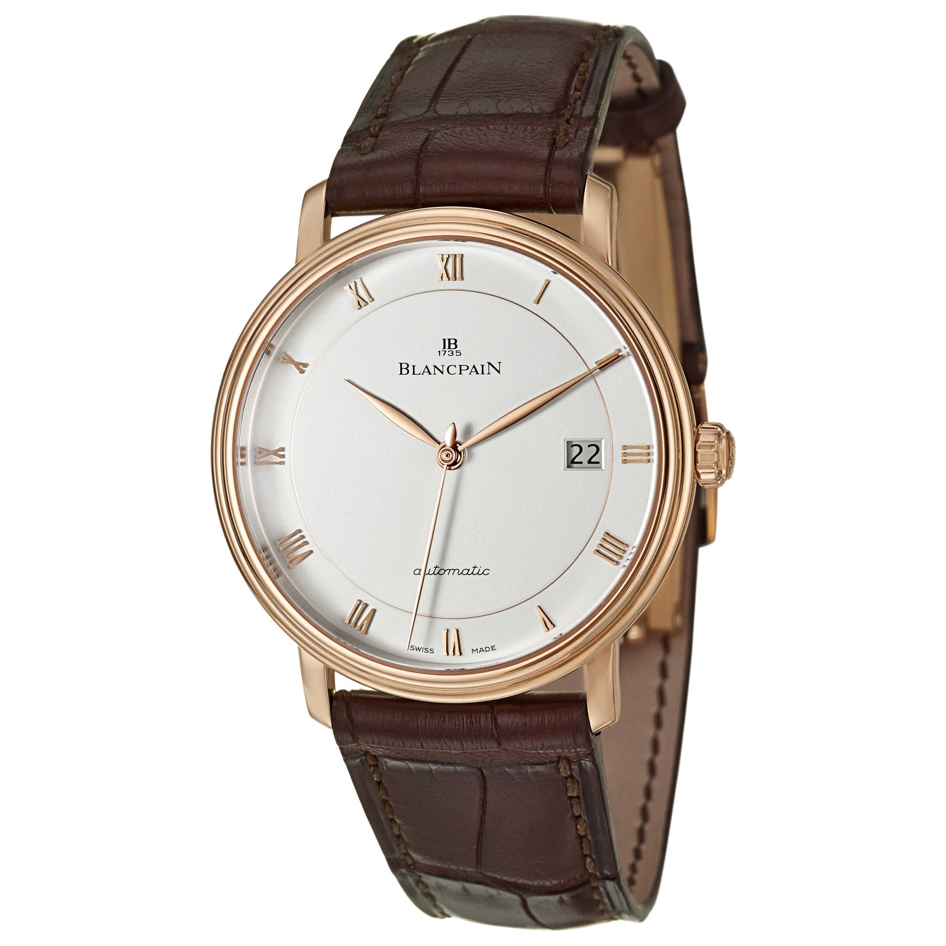 Front view of Blancpain Villeret Men's Automatic Watch 6223-3642-55B