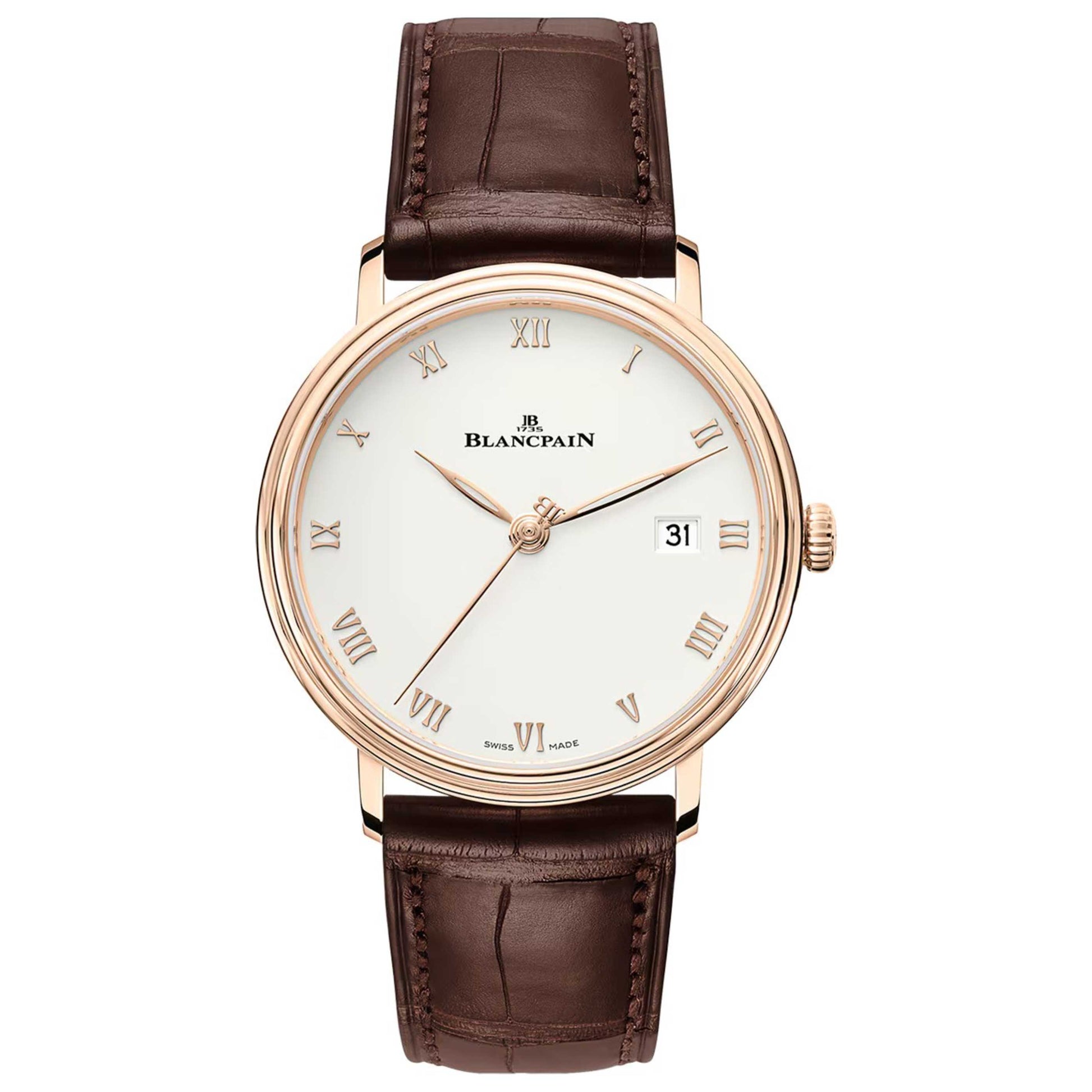 Front view of Blancpain Villeret Ultraplate Men's Watch 6224-3642-55B